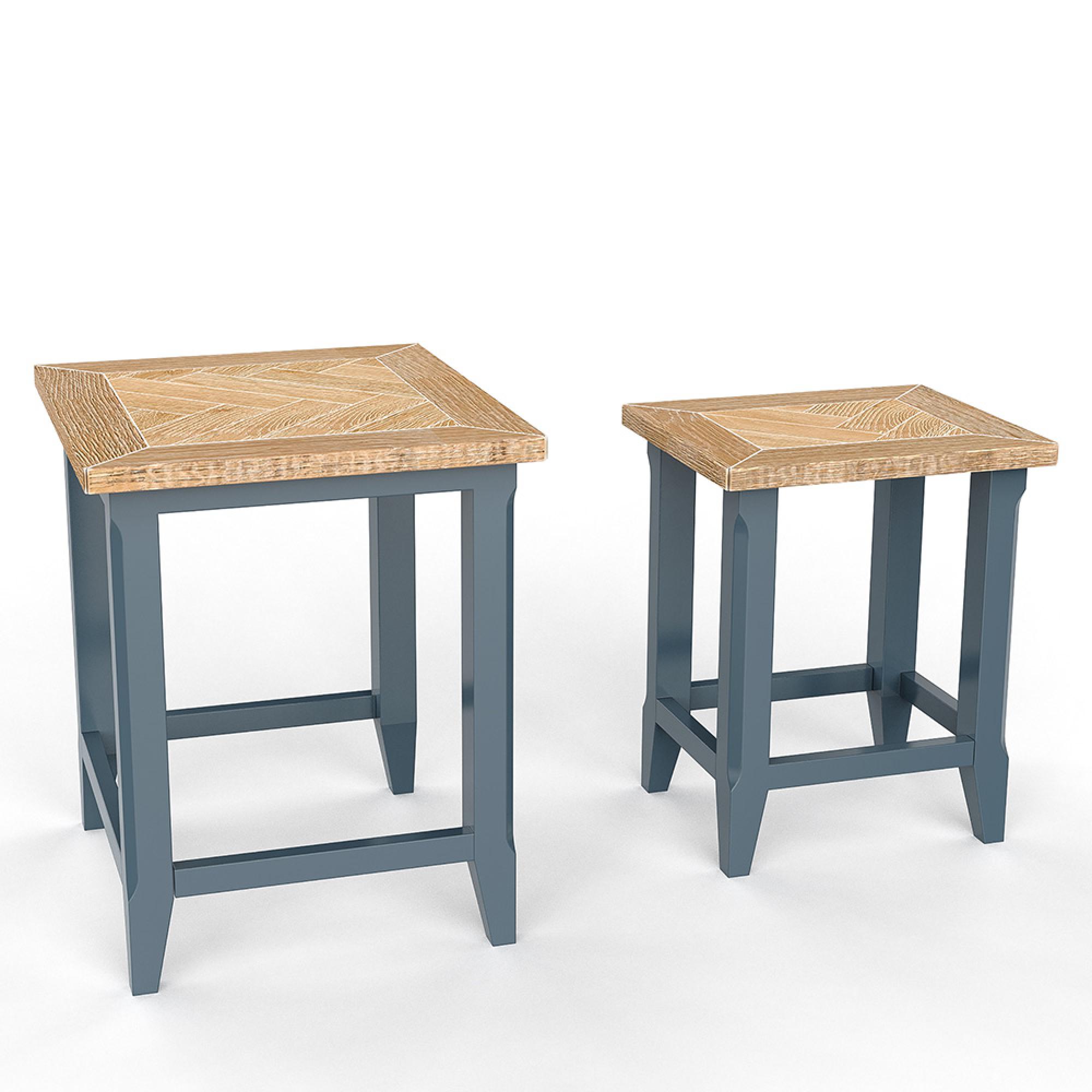 Signature Blue Nest of Tables - Set of 2