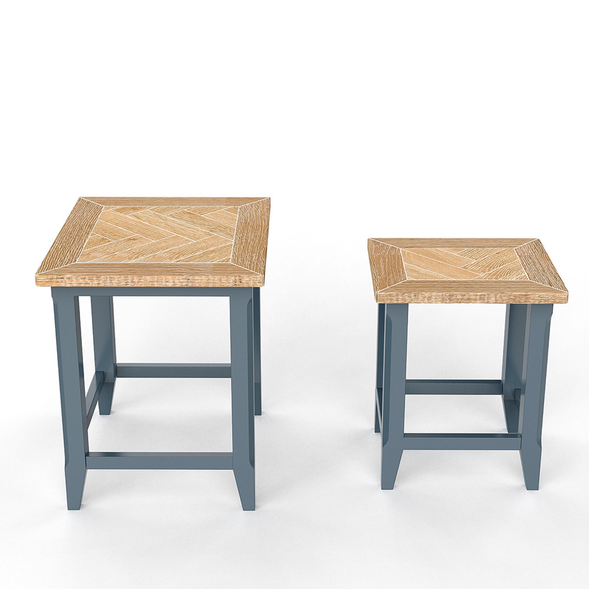 Signature Blue Nest of Tables - Set of 2