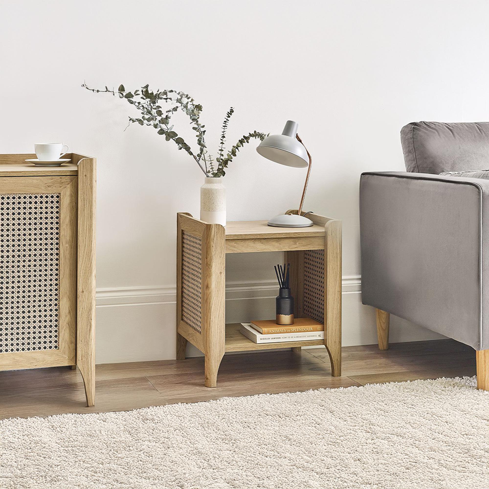 Sydney Lamp Table - Faux Rattan