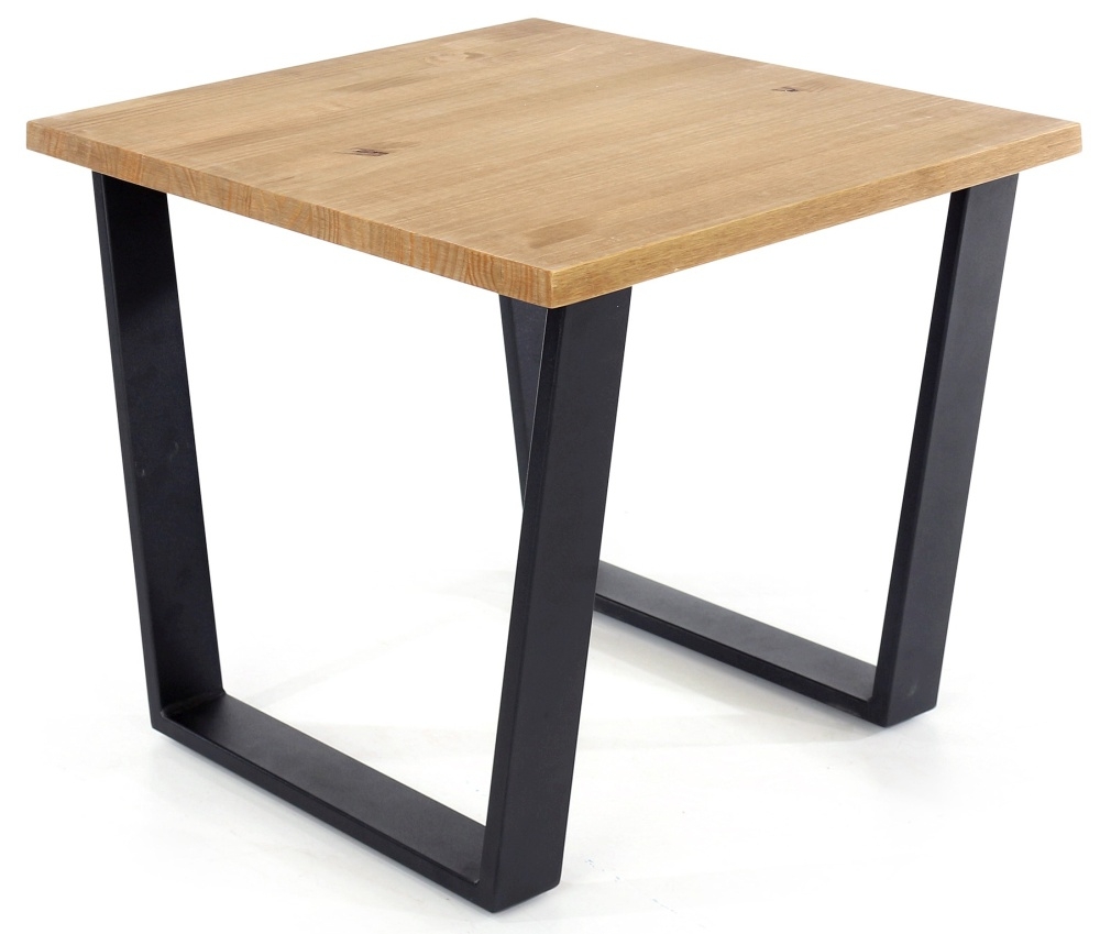 Texas Lamp Table - Industrial Style - Oak