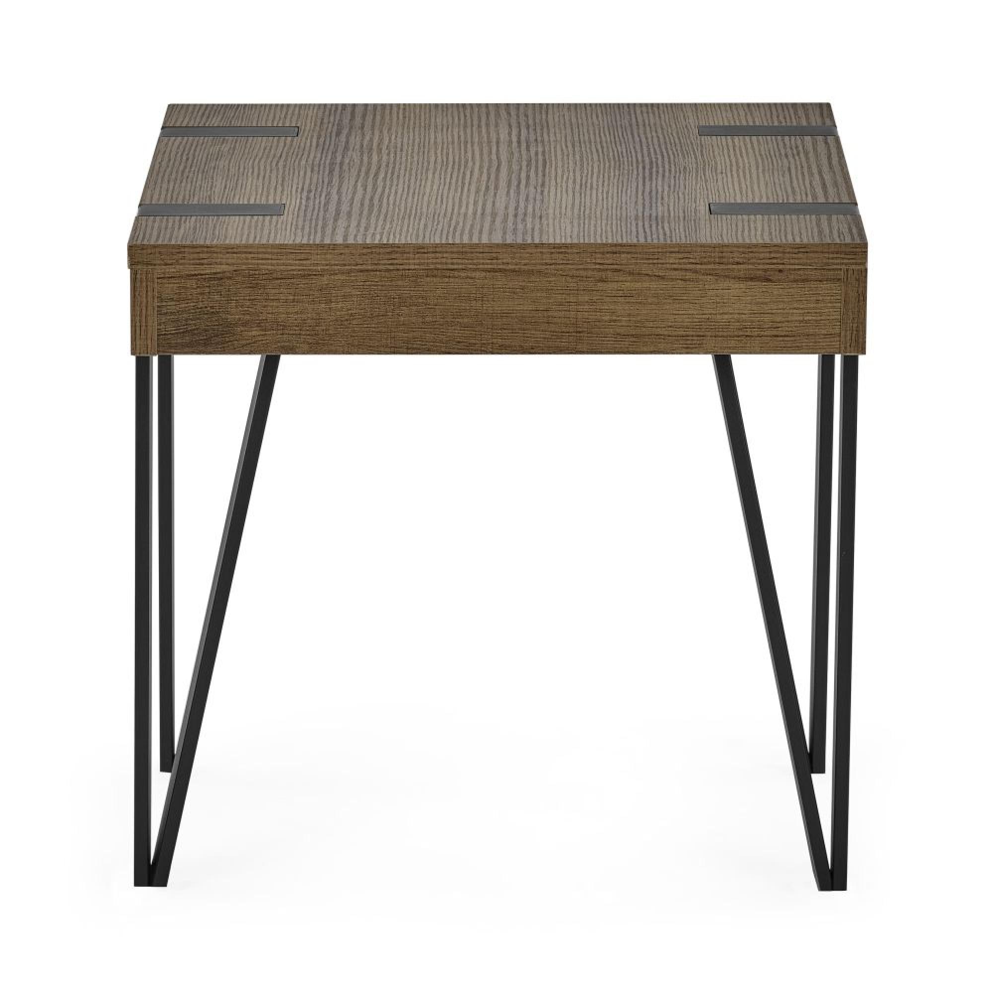 Troy Rustic Wood Effect Square Side Table