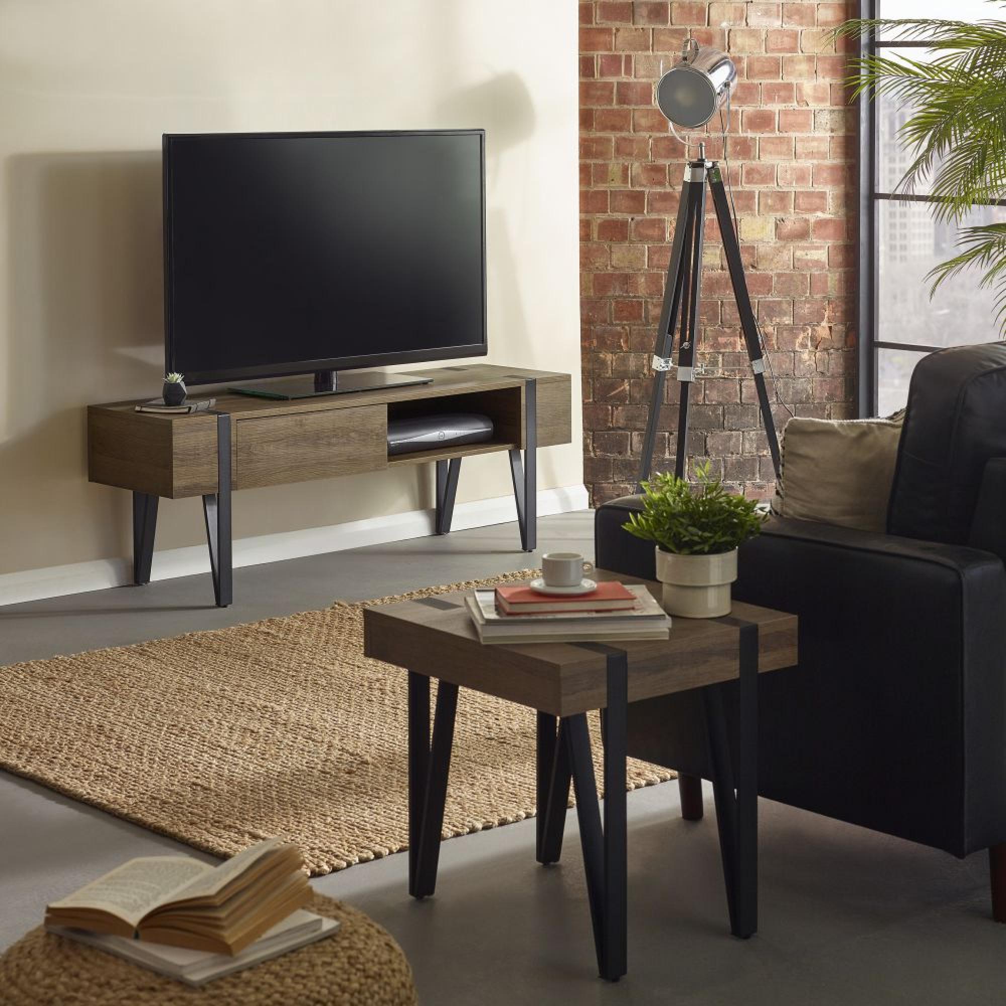 Troy Rustic Wood Effect Square Side Table