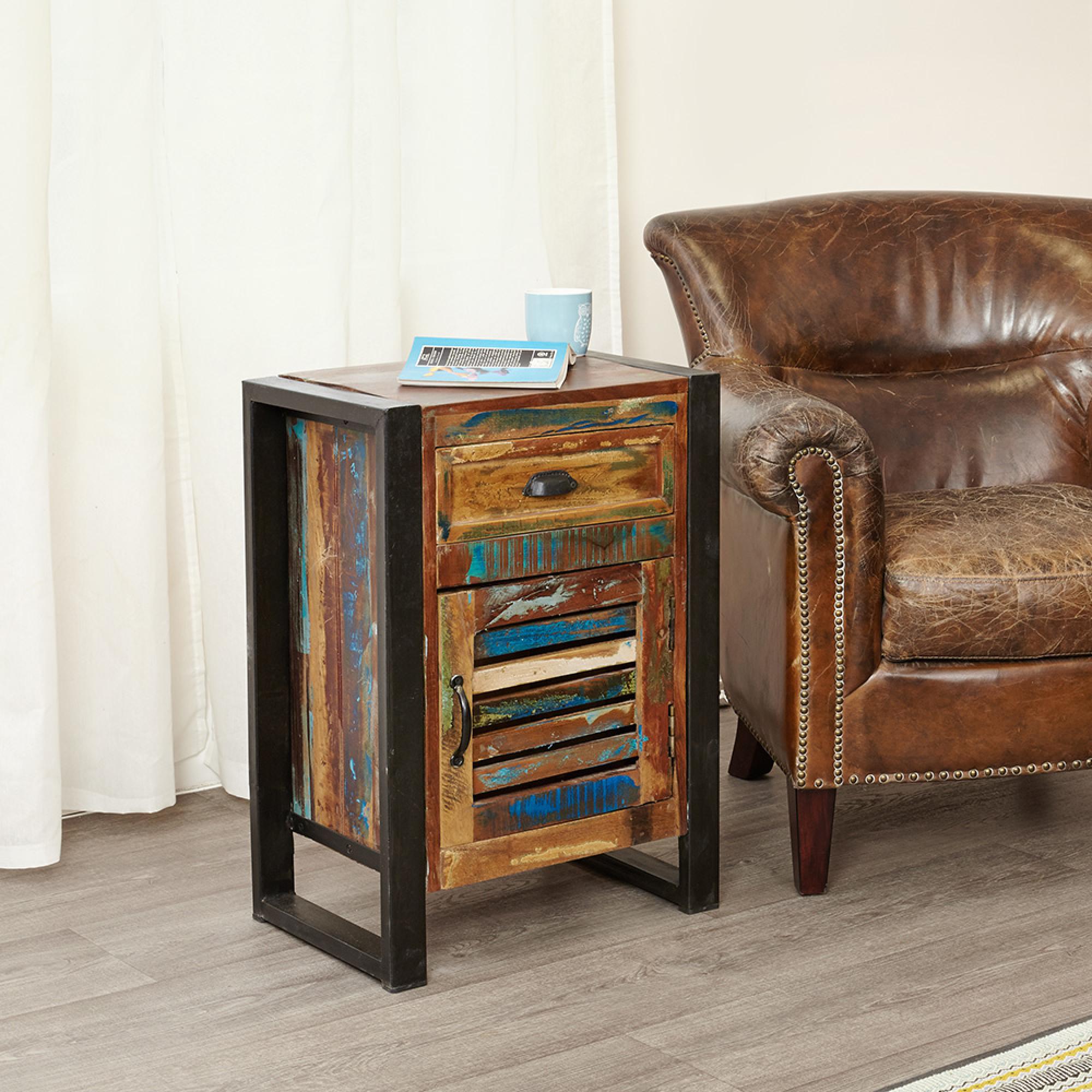 Urban Chic Reclaimed Lamp Table - 1 Door