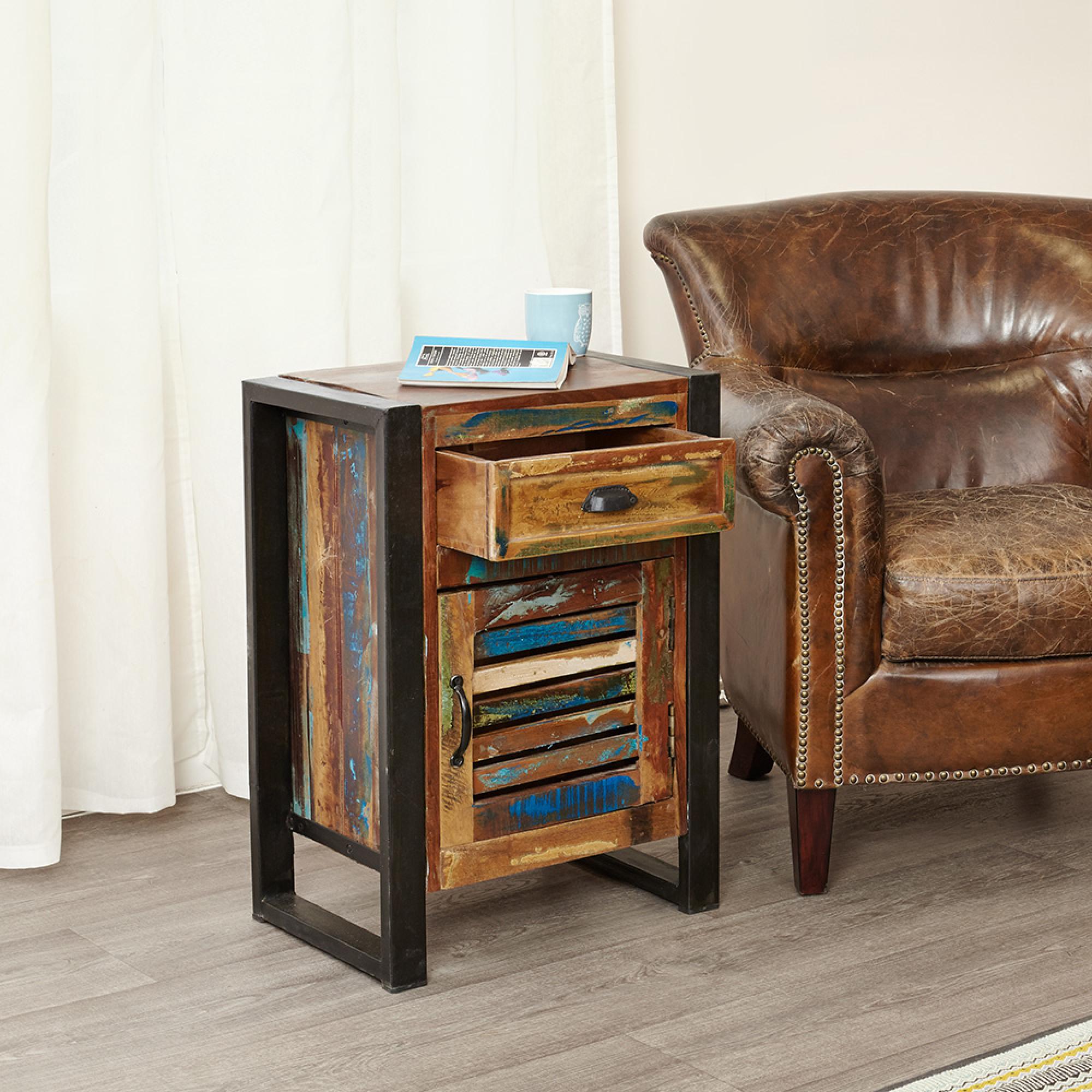 Urban Chic Reclaimed Lamp Table - 1 Door