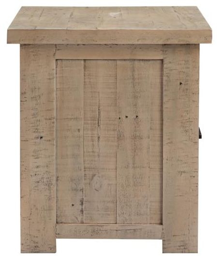 Washed Grey Reclaimed Pine 1 Drawer Lamp Table