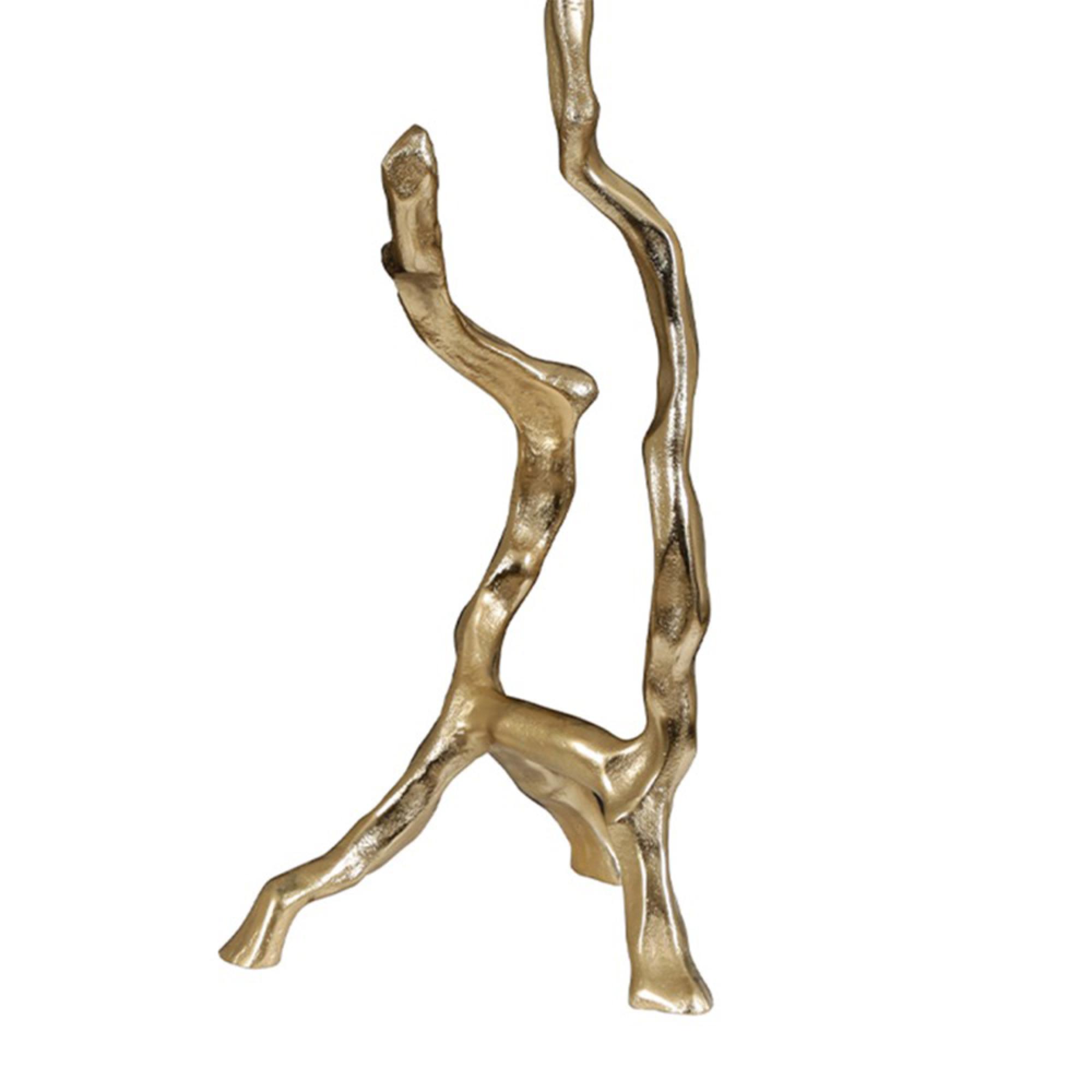 Side Table - Round - White Marble and Gold Metal