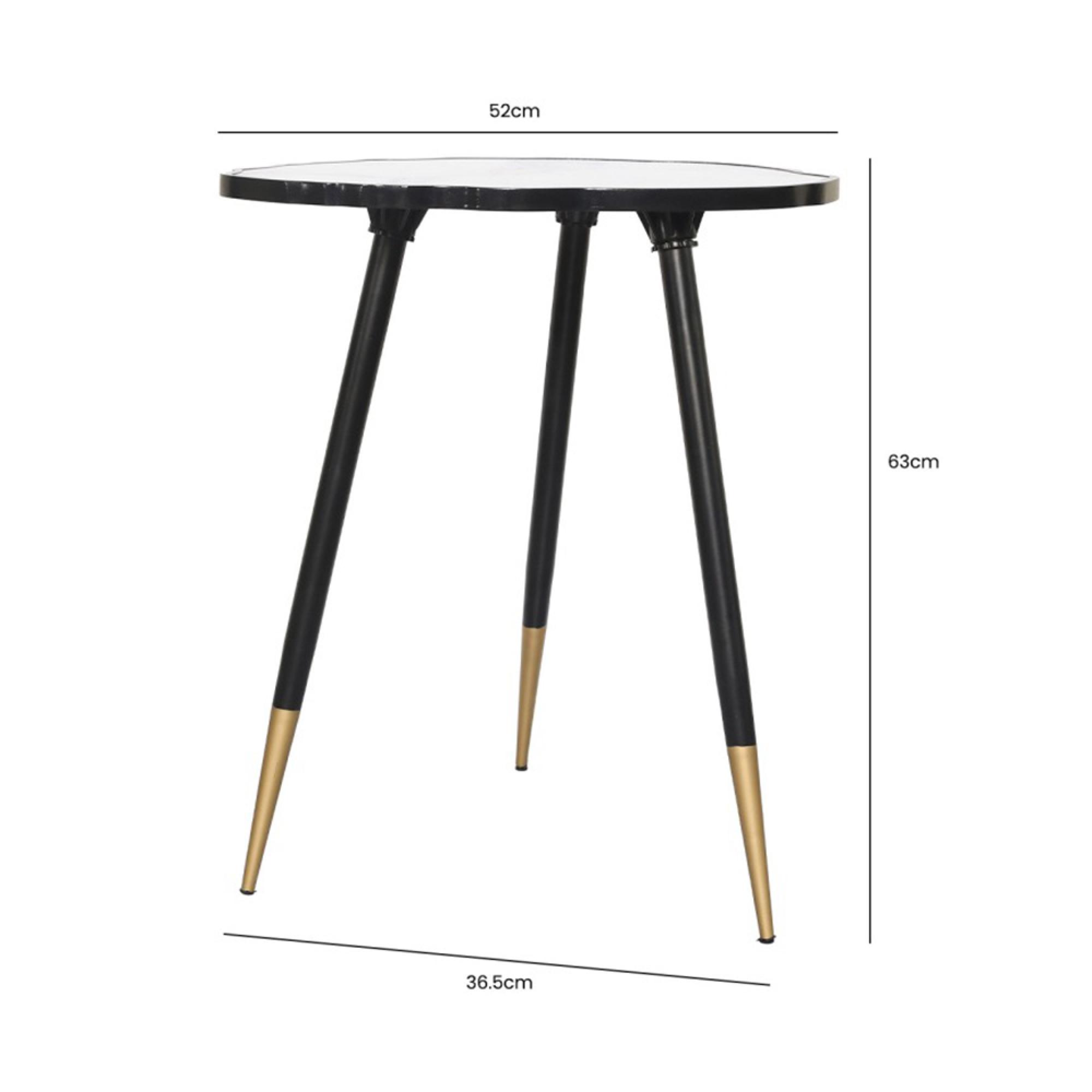 End Table - White and Grey Glass