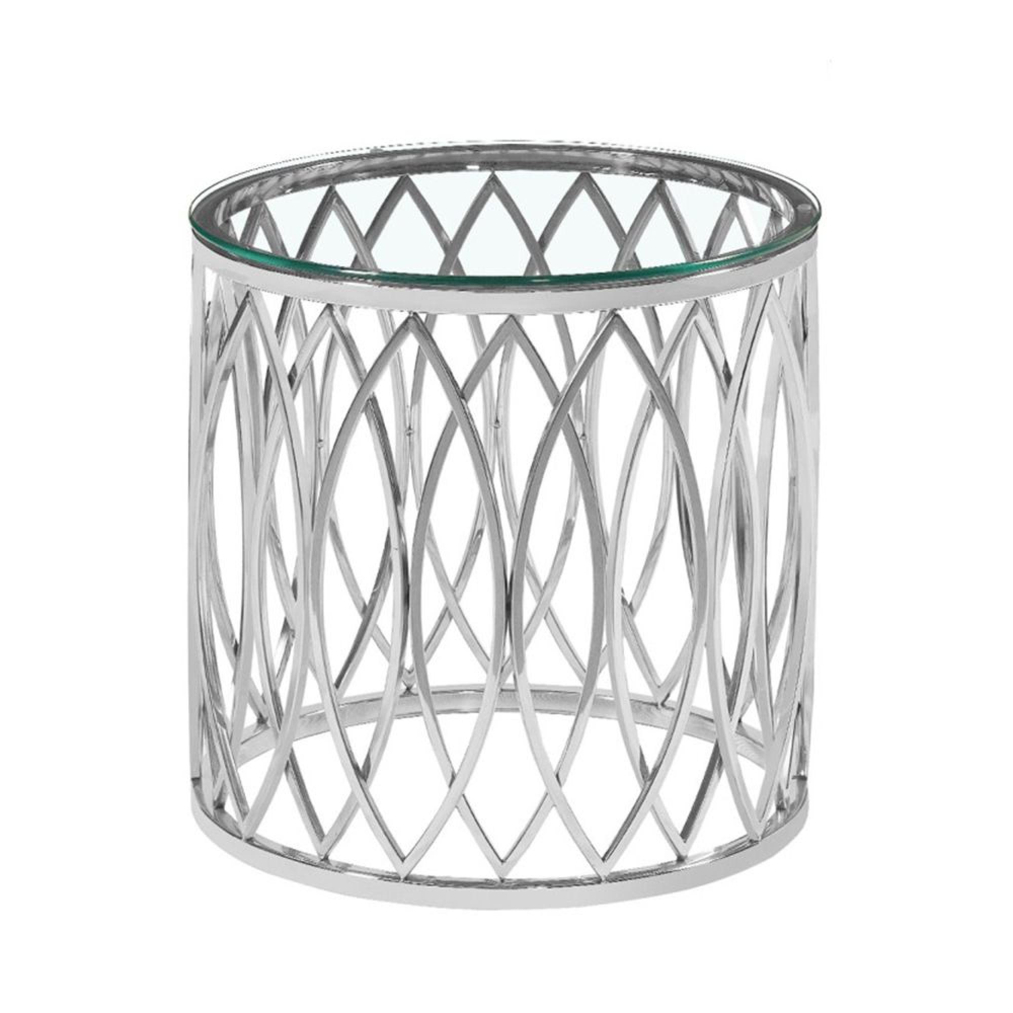 Willow End Table - Round - Glass and Chrome