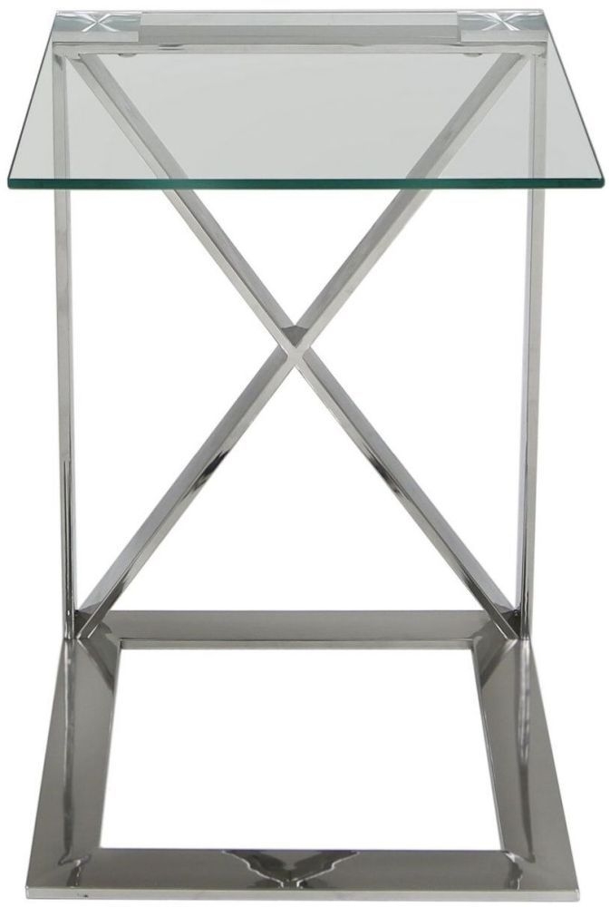 Zenith - Sofa Table - Glass and Chrome