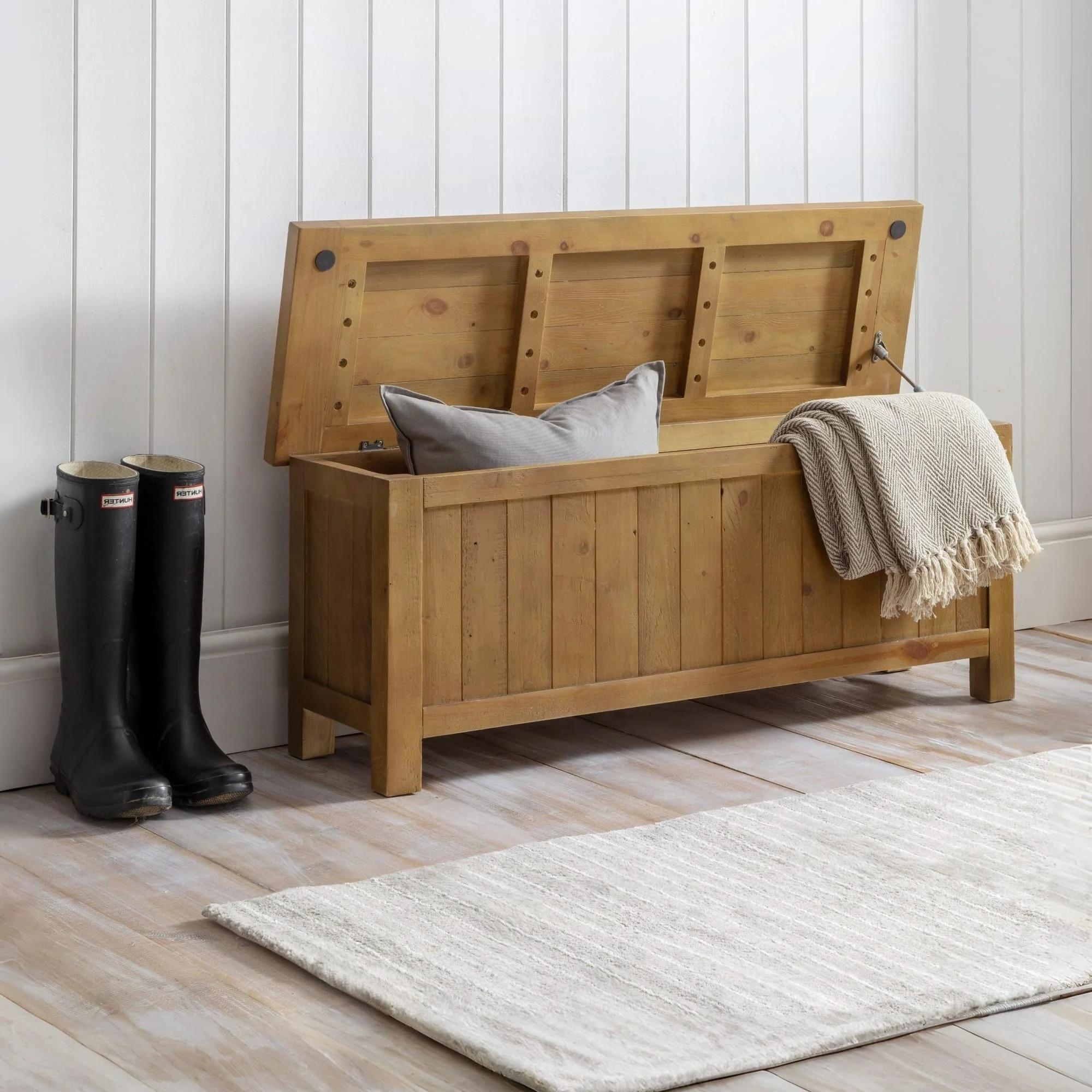 Aspen Pine Storage Bench