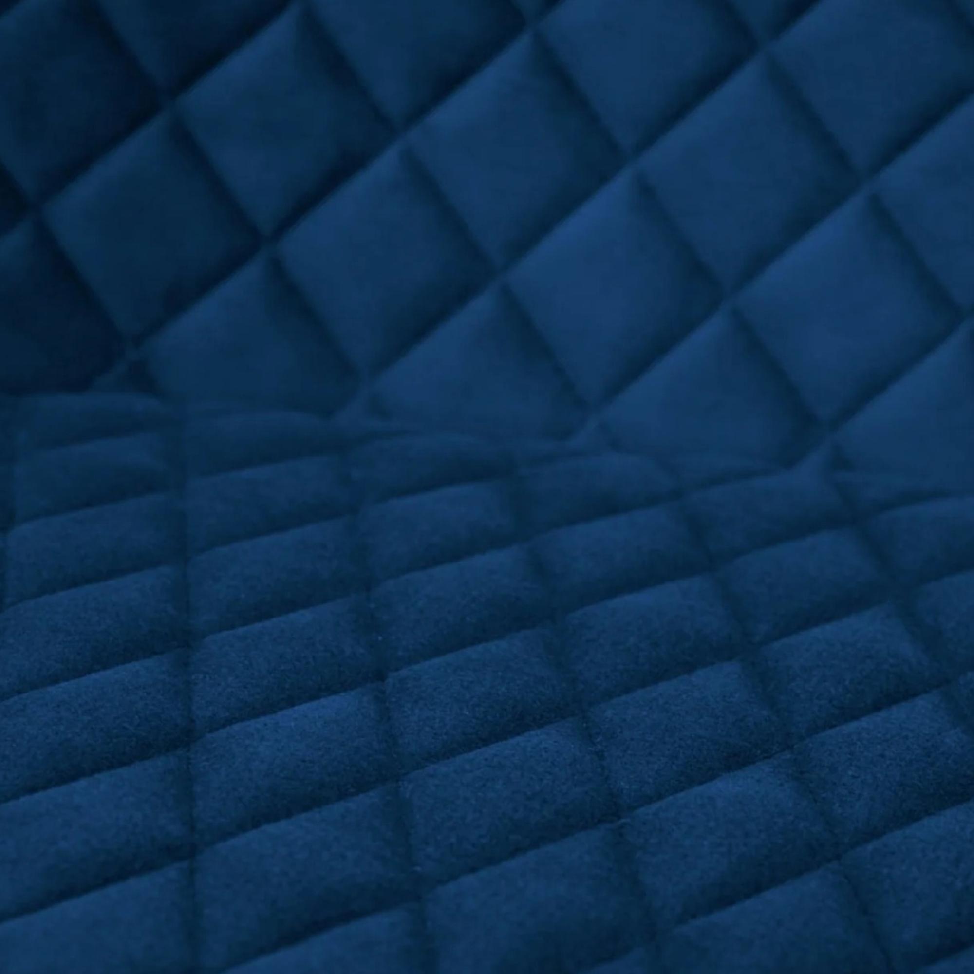 Luxe Blue Fabric High Back Bench