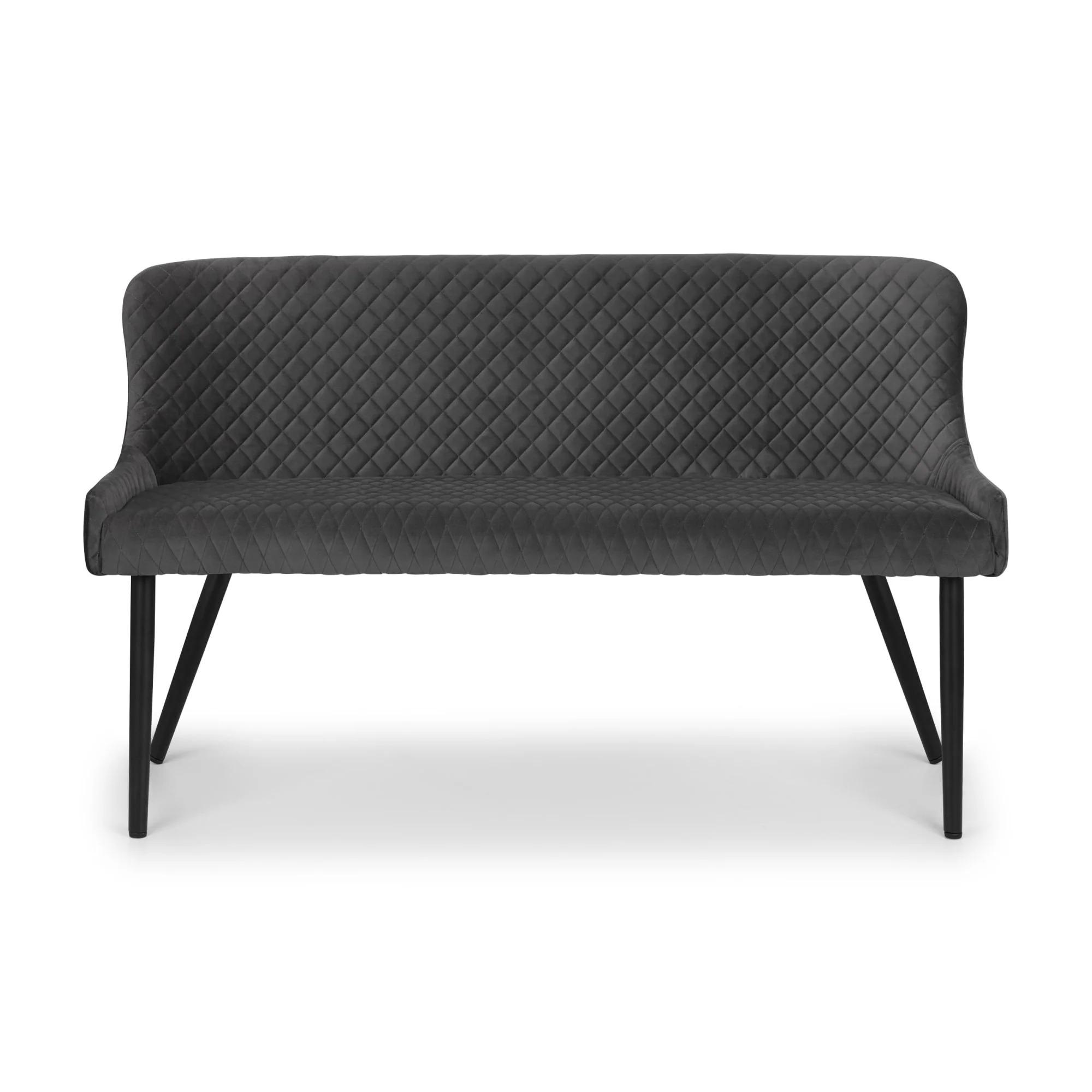 Luxe Grey Fabric High Back Bench