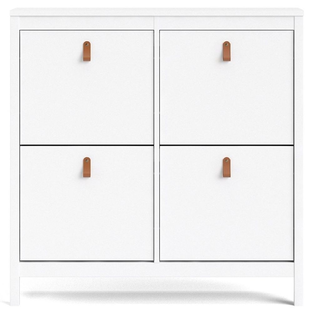 Barcelona White 4 Drawer Shoe Cabinet