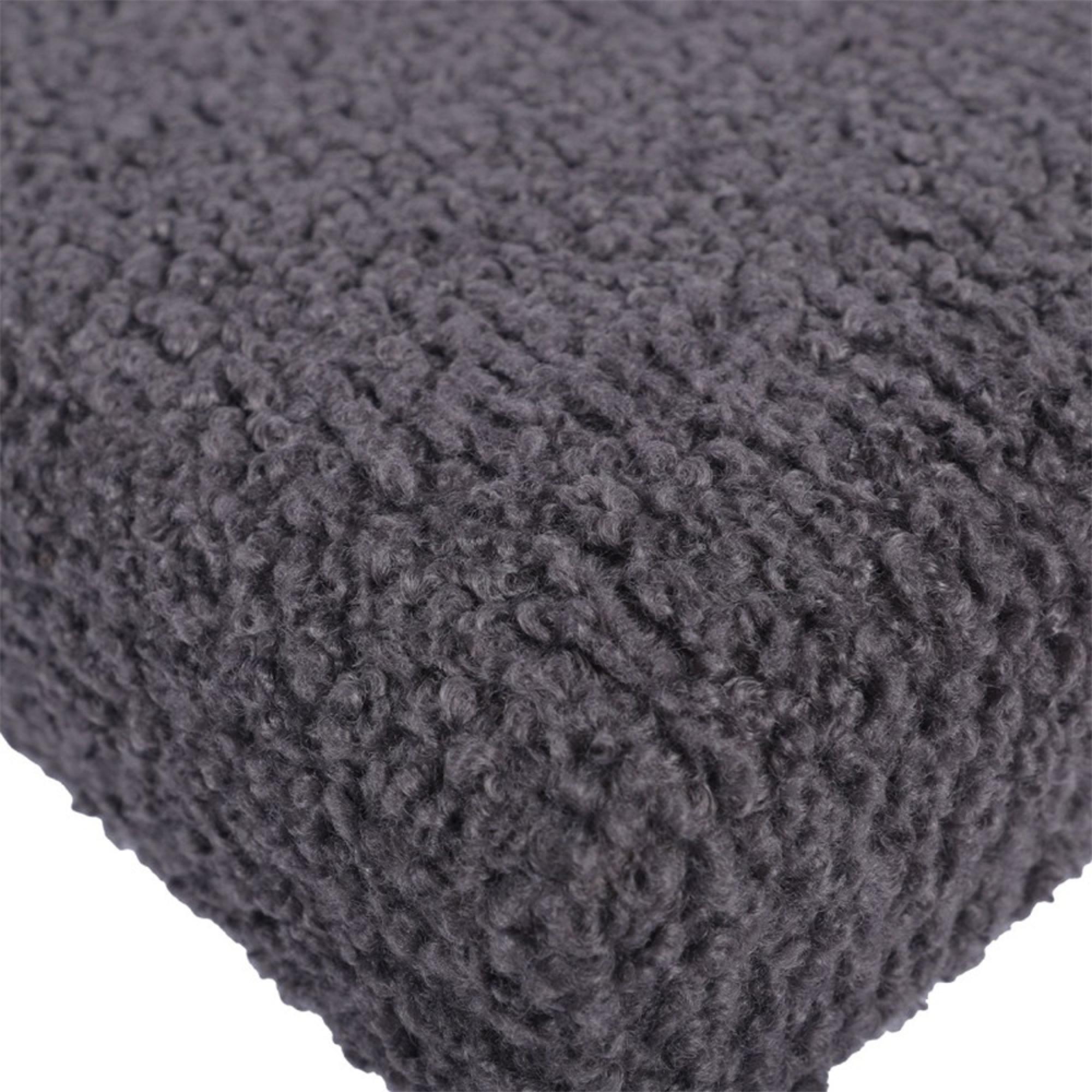 Hall Bench - Oval - Charcoal Grey Boucle Fabric and Gold Metal