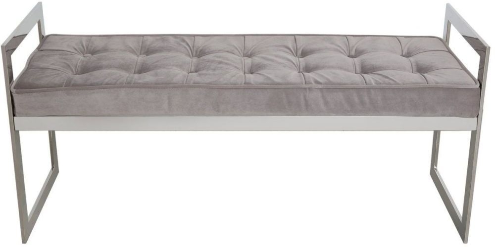 Zenith - Bench - Grey Fabric and Chrome