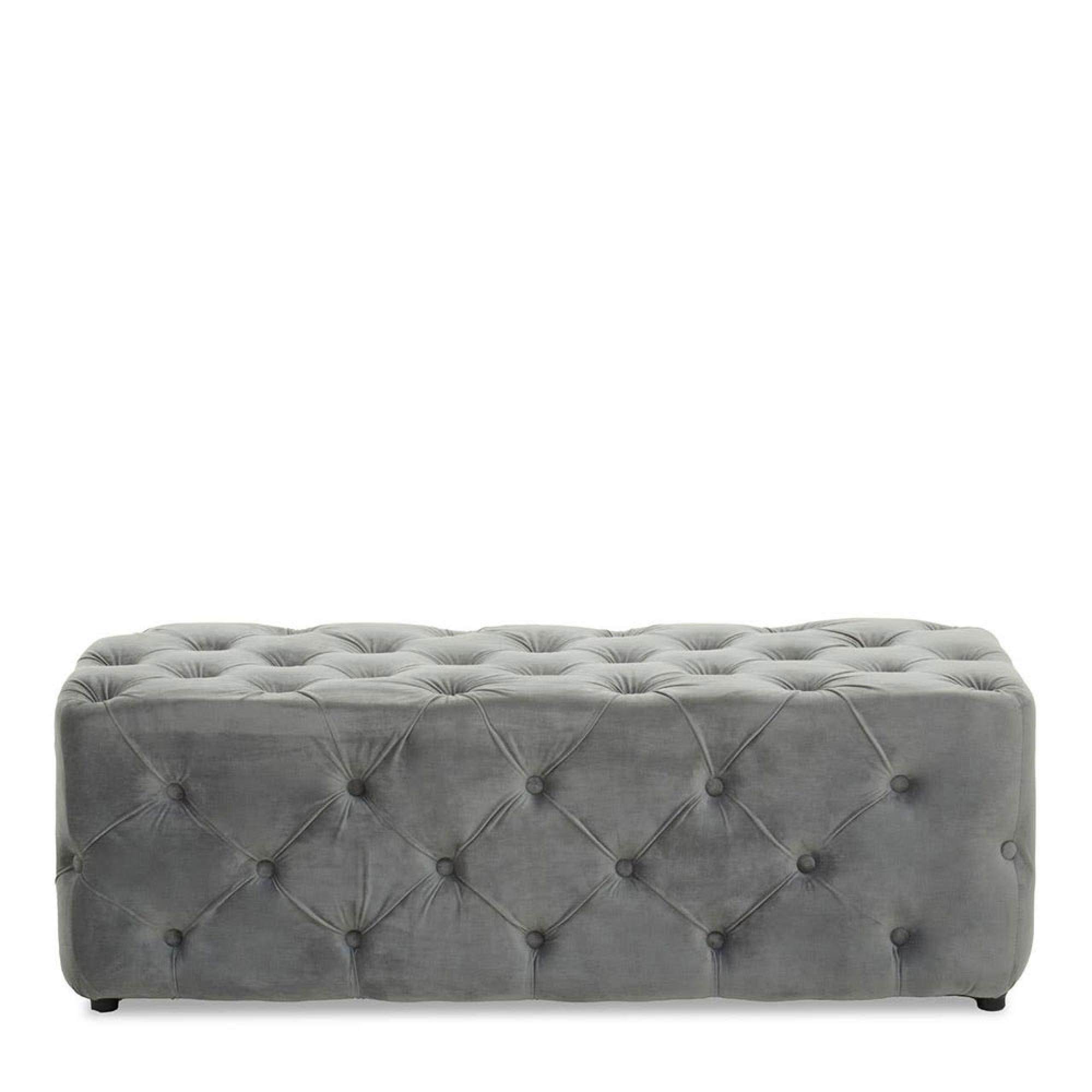 Alea Hall Bench - Grey Velvet Fabric