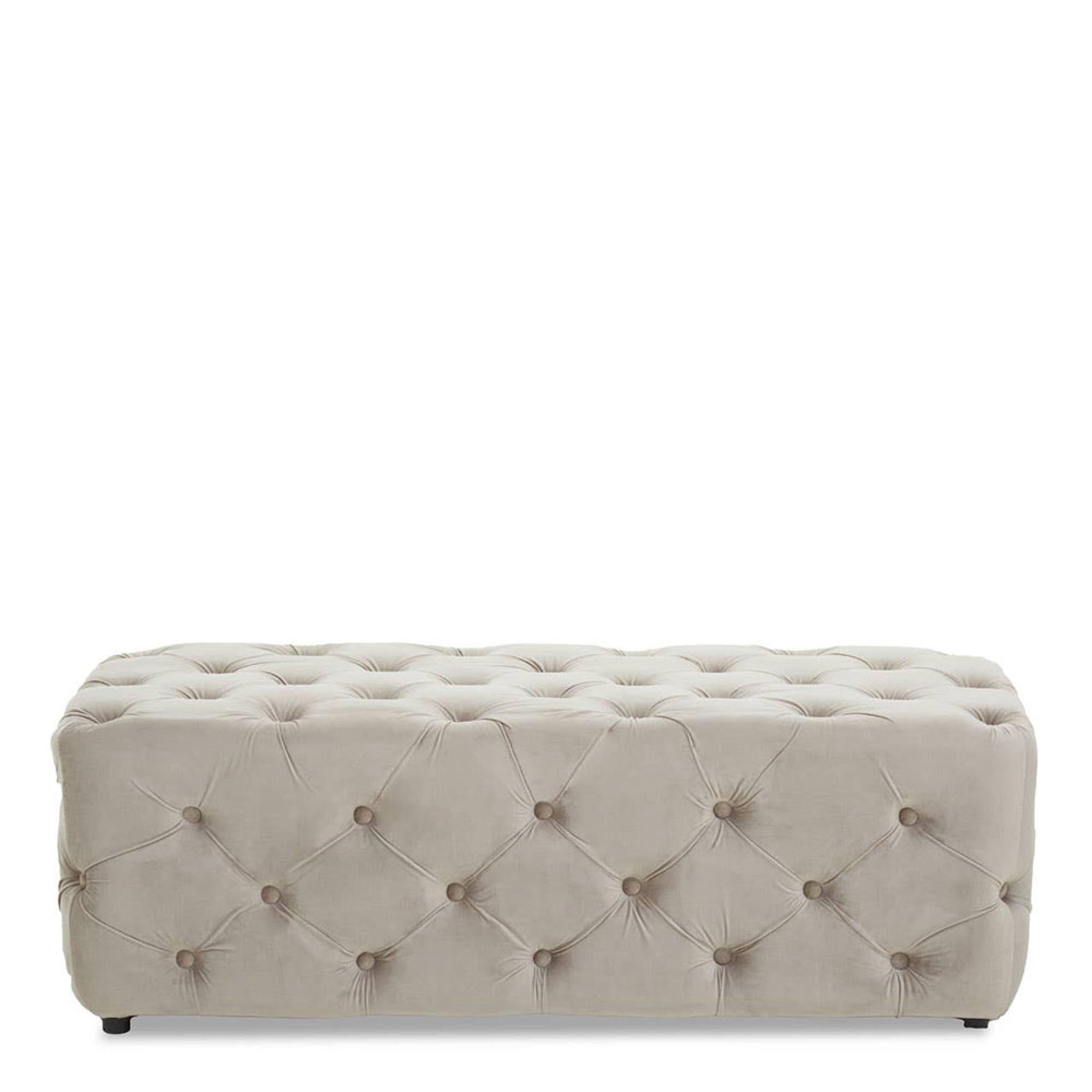 Alea Hall Bench - Mink Velvet Fabric