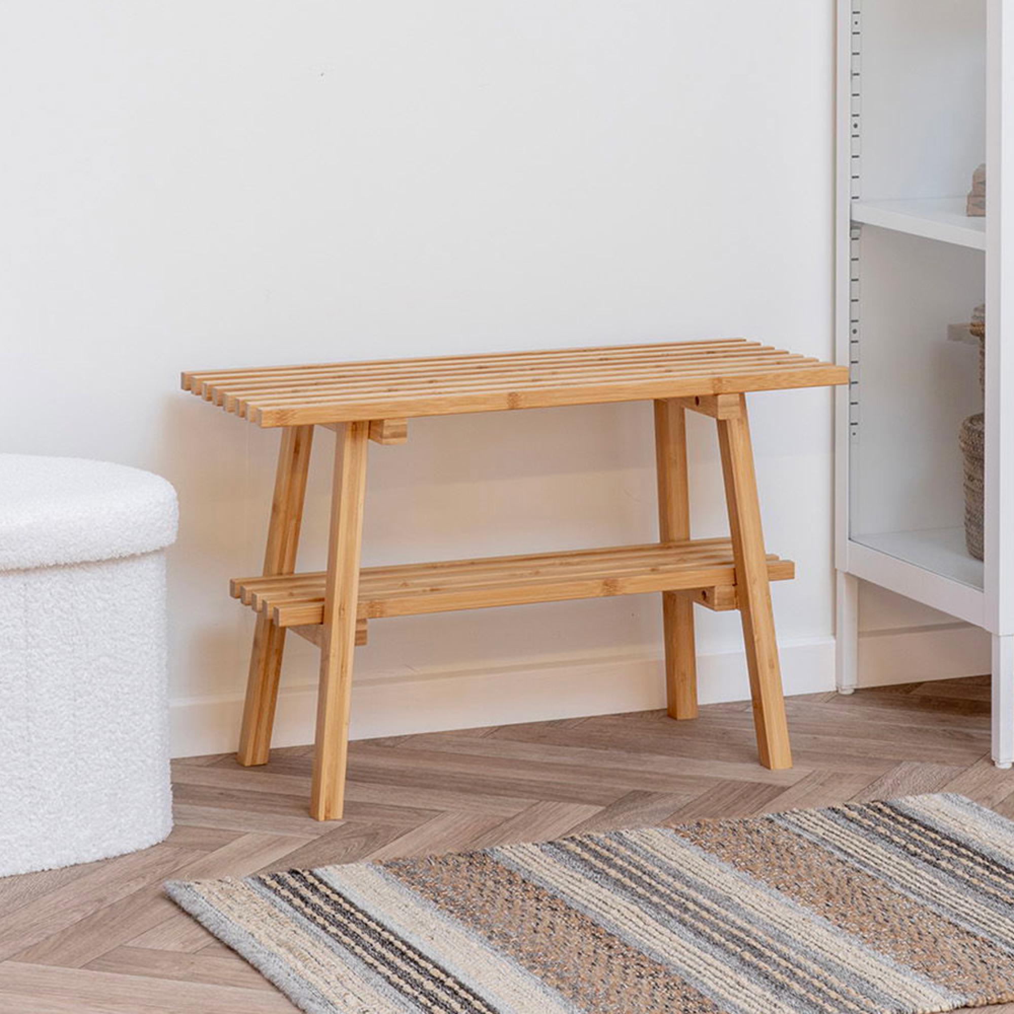 Ember Bench - Natural - Bamboo - with Shelf