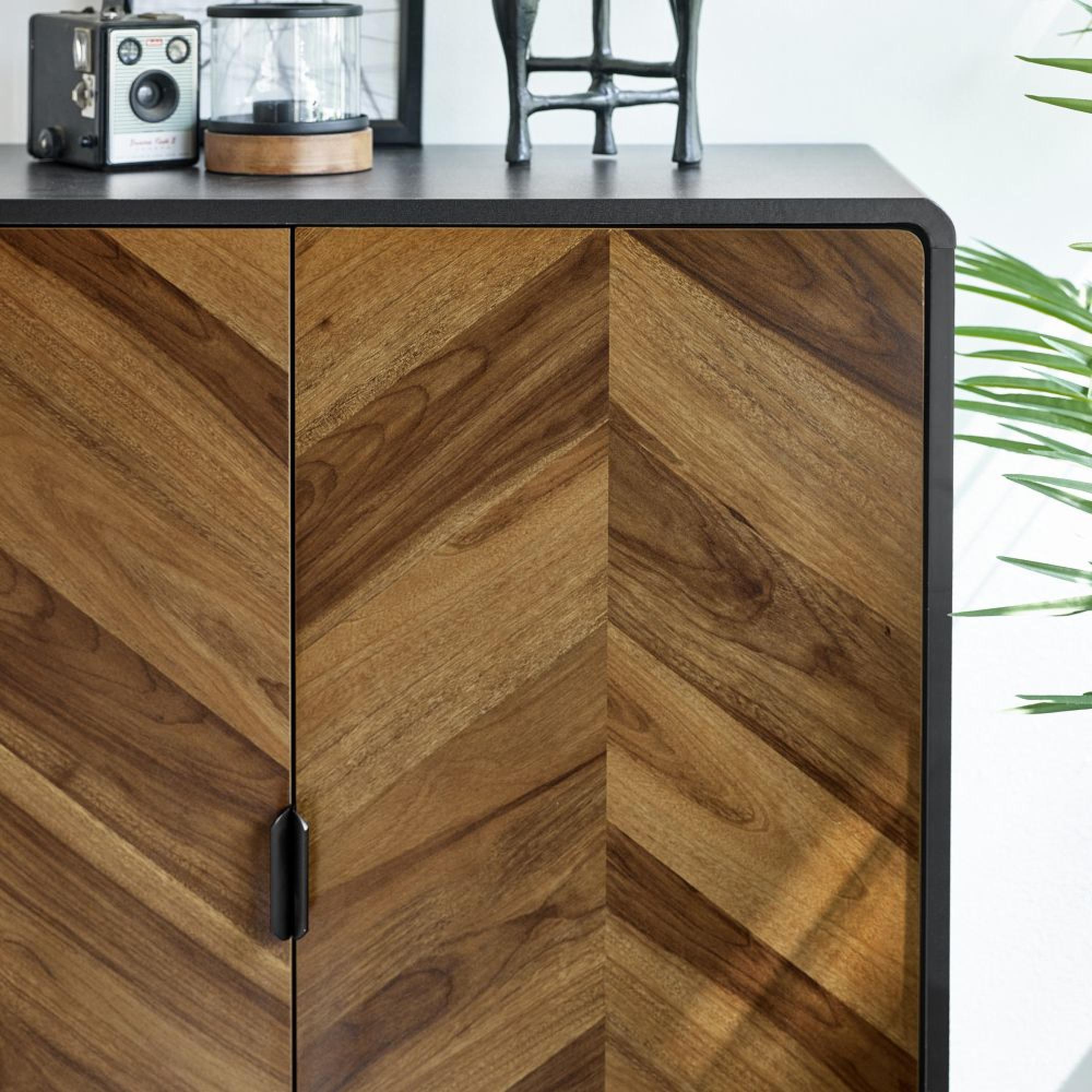 Alvin Chevron Wood Effect Hall Cabinet - 2 Door