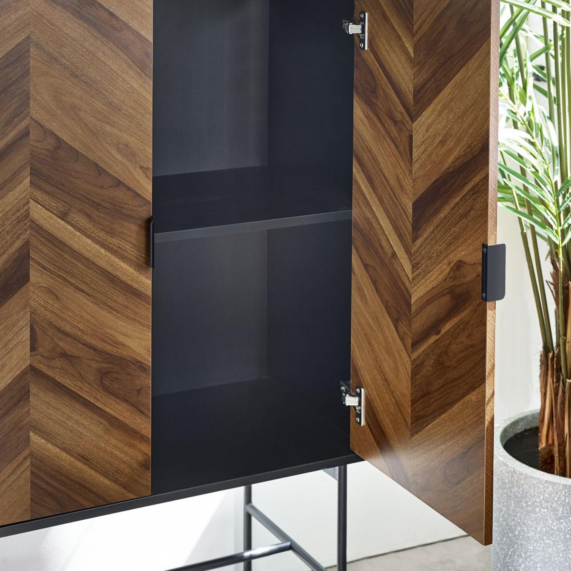 Alvin Chevron Wood Effect Hall Cabinet - 2 Door