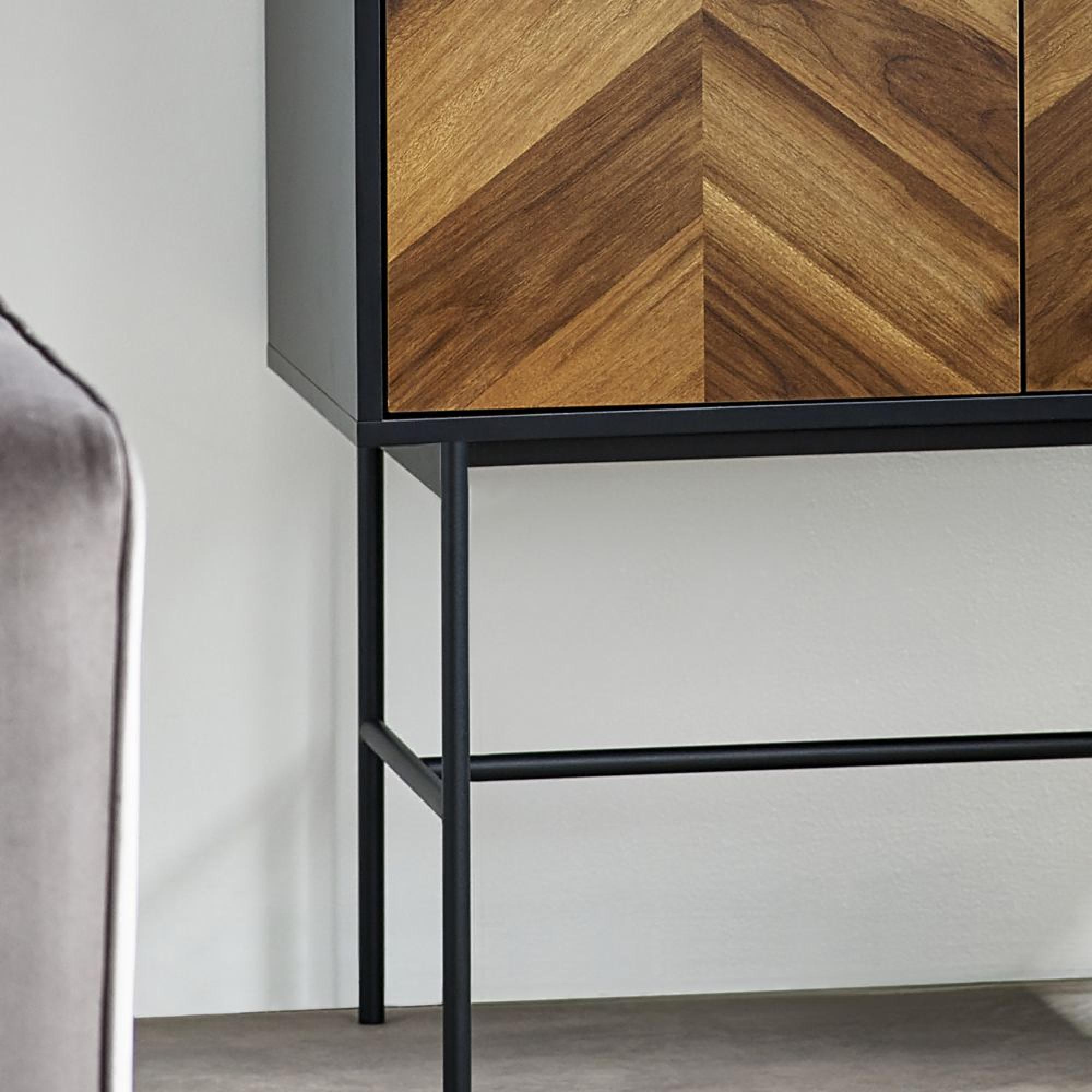 Alvin Chevron Wood Effect Hall Cabinet - 2 Door