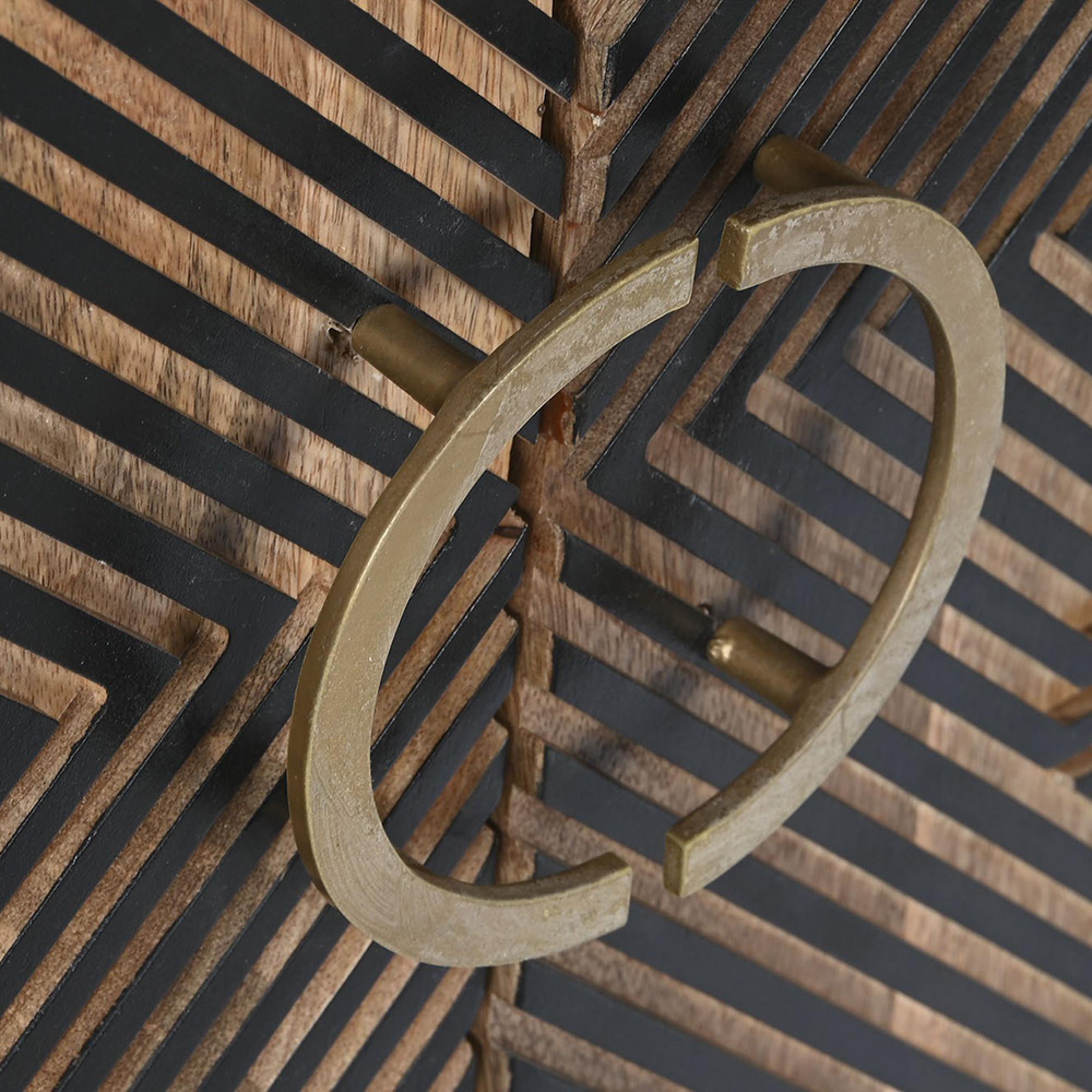 Clearance - Punch Black Mango Wood Geomatric 2 Door Hall Cabinet - FSS16438