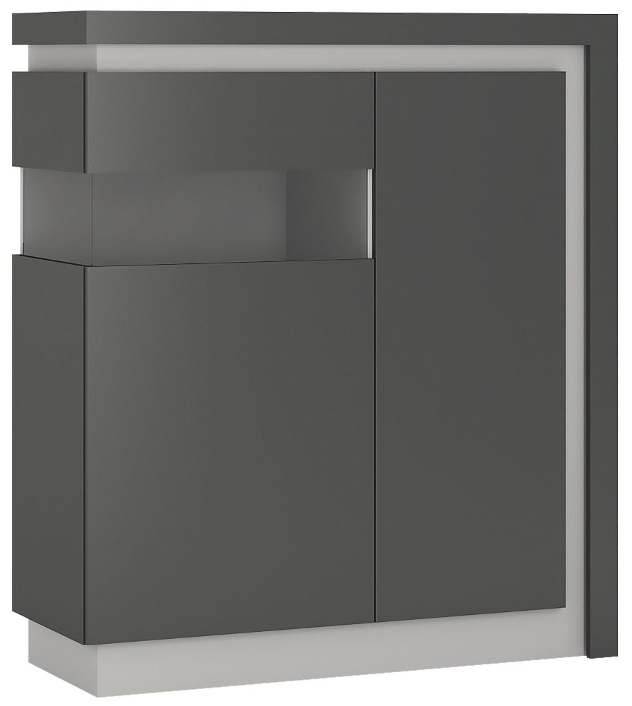 Lyon Grey Gloss 2 Door Designer Cabinet - LHF