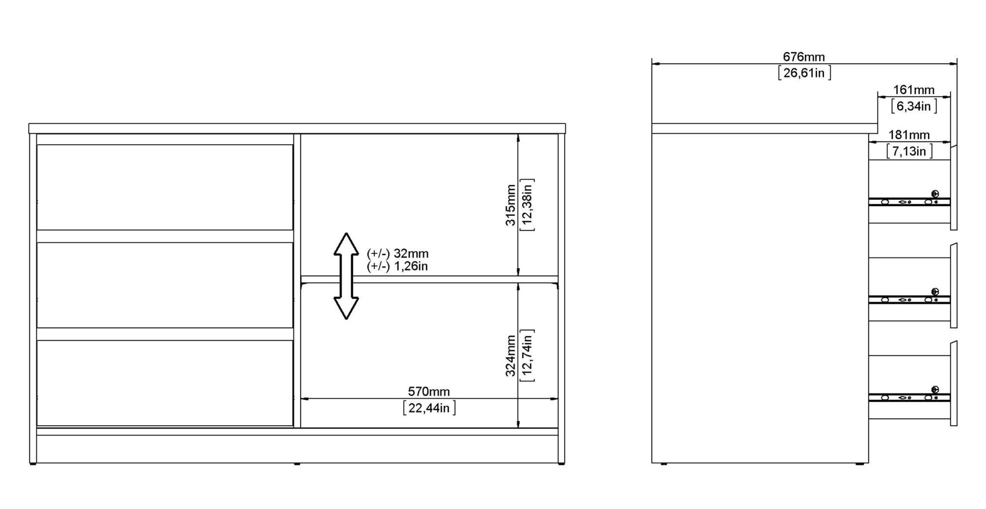 Naia Oak 1 Sliding Door Storage Unit