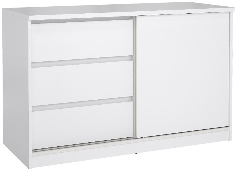 Naia White Gloss 1 Sliding Door Storage Unit