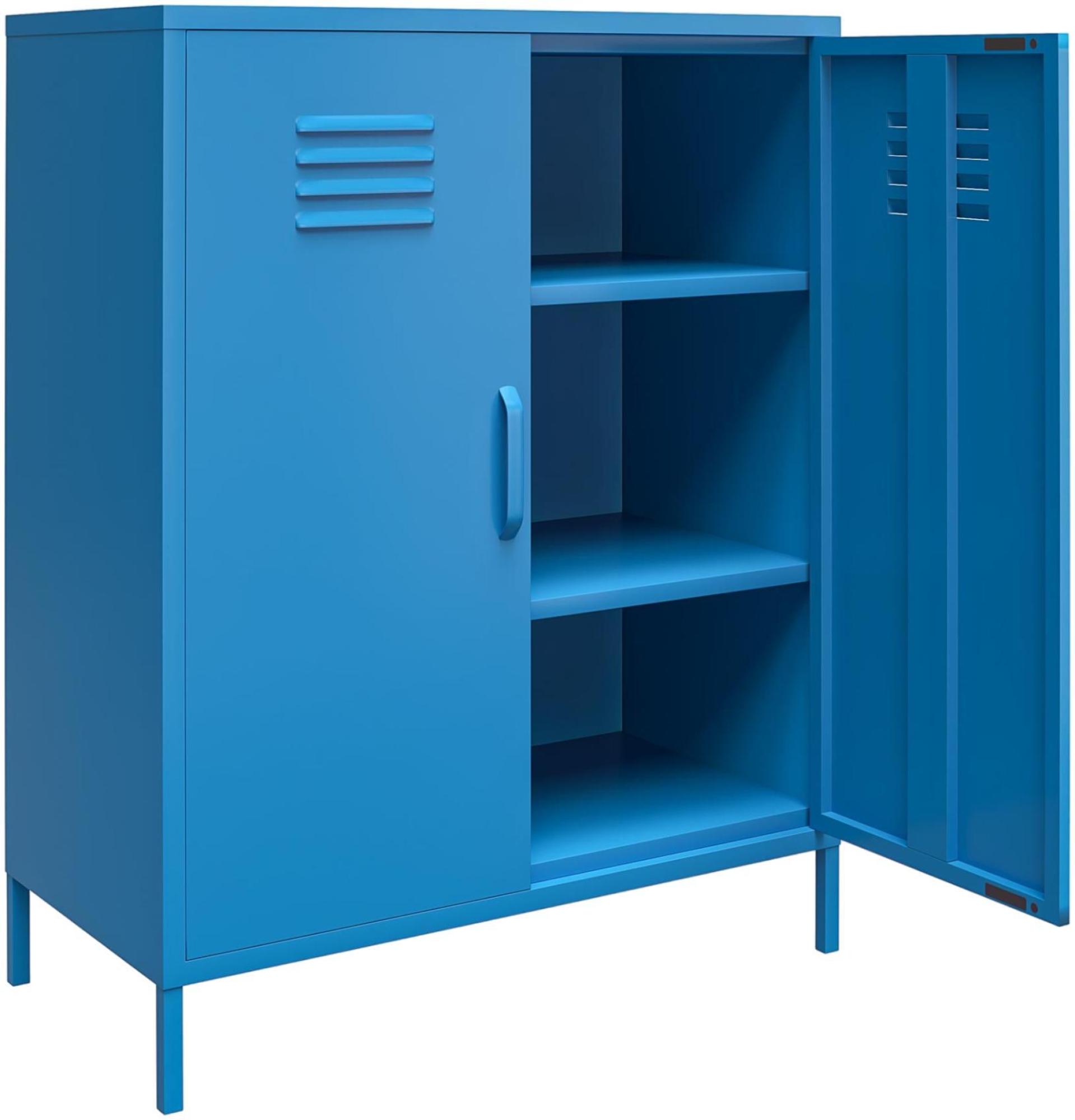 Novogratz Cache Locker Storage Cabinet - Blue - 2 Doors - 3384810COMNUK