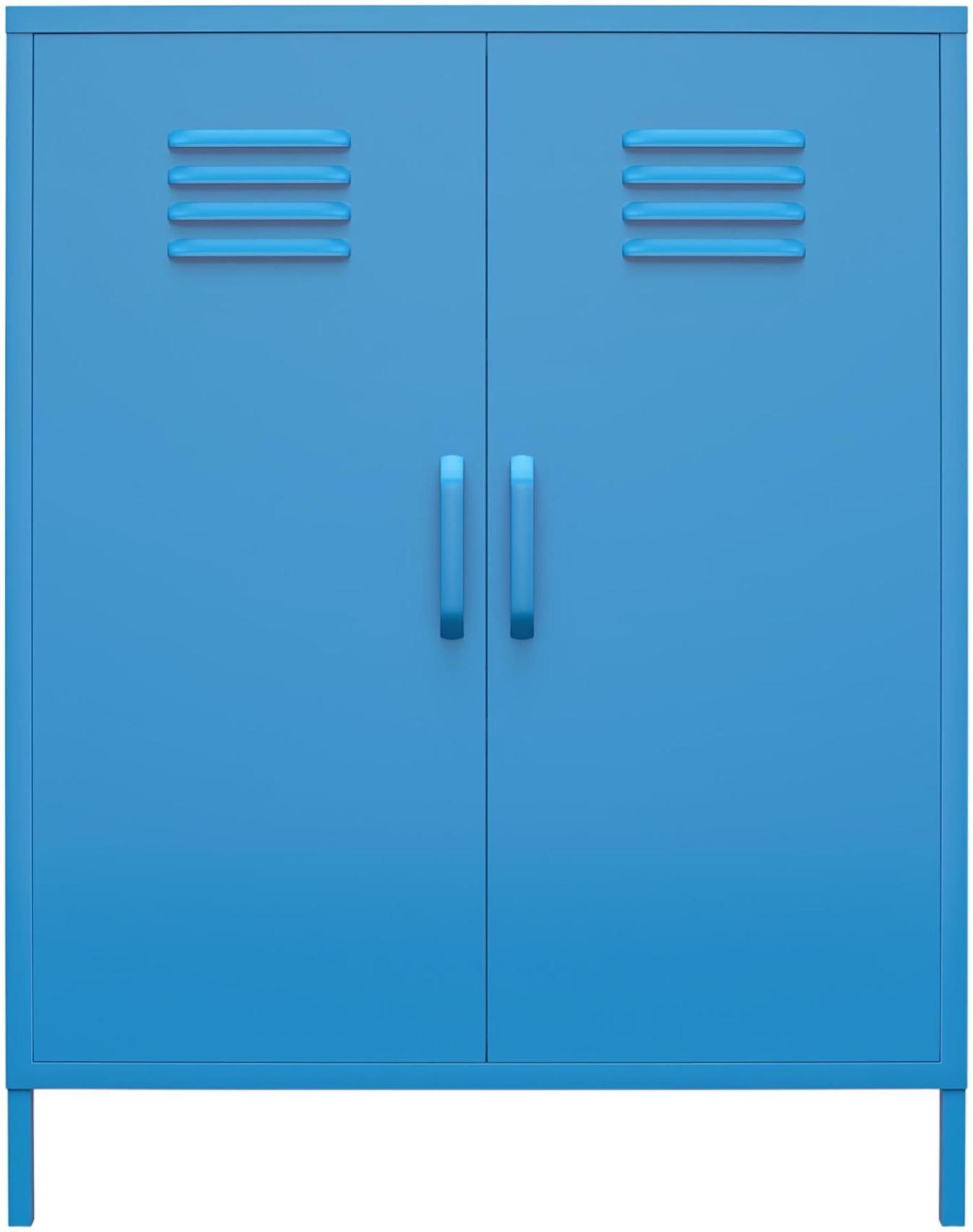 Novogratz Cache Locker Storage Cabinet - Blue - 2 Doors - 3384810COMNUK