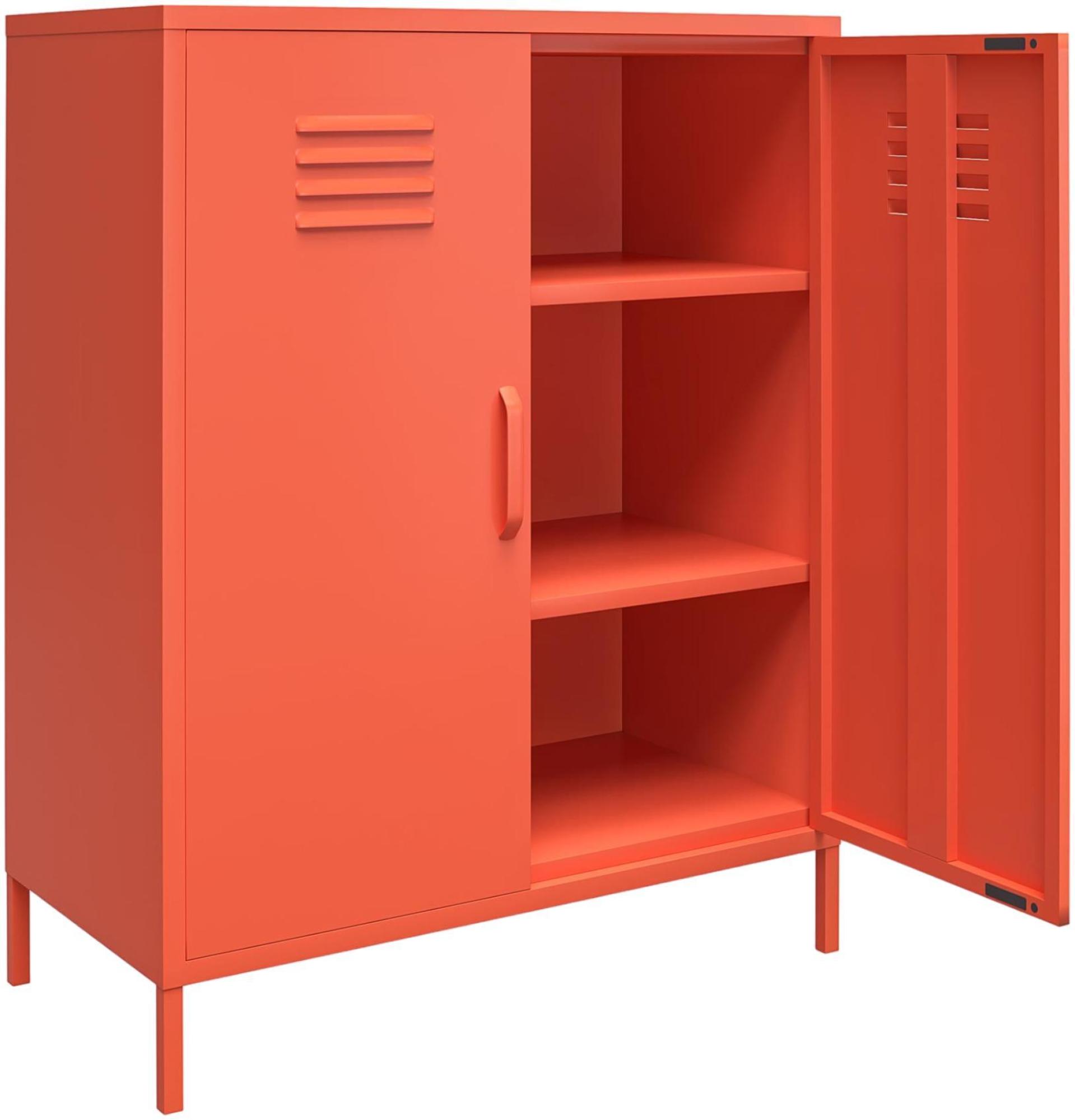 Novogratz Cache Locker Storage Cabinet - Orange - 2 Doors - 3384813COMNUK