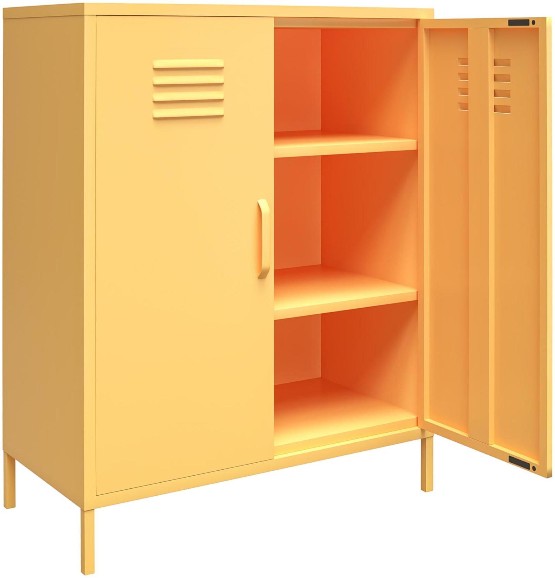 Novogratz Cache Locker Storage Cabinet - Yellow - 2 Doors - 3384814COMNUK