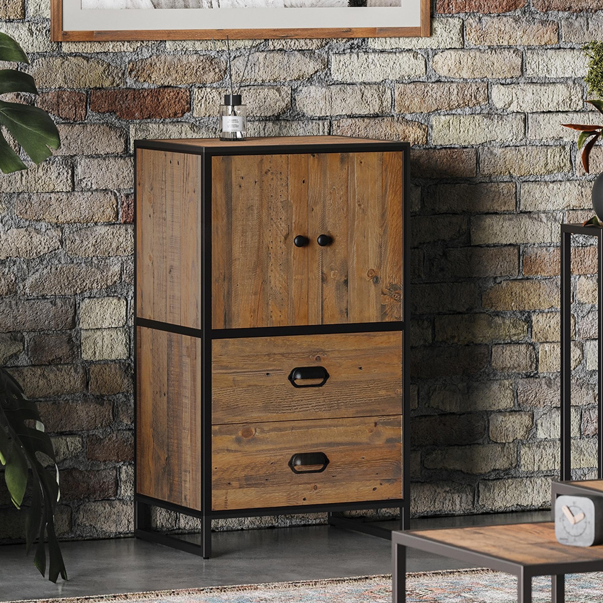 Ooki Modular Reclaimed Wood Cupboard - Medium - 2 Drawer