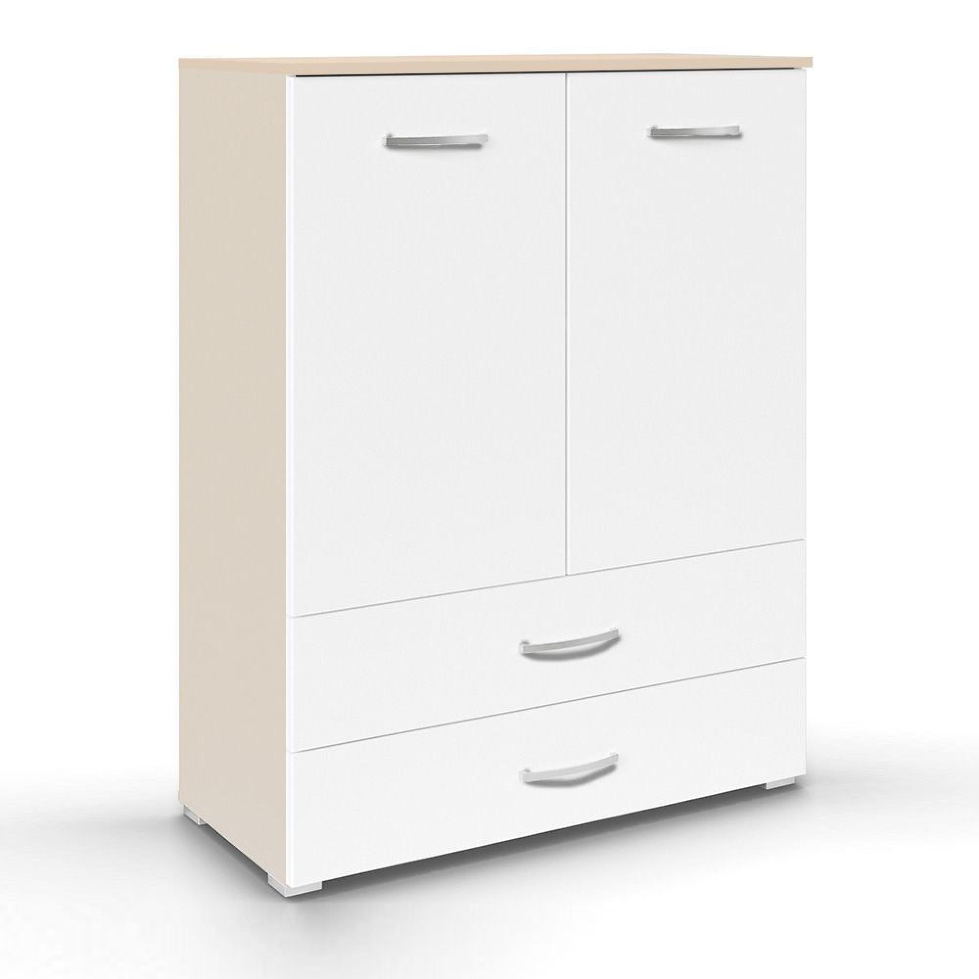 Rauch Aditio 2 Door Cupboard with 2 Bottom Drawer - Champagne and Alpine White