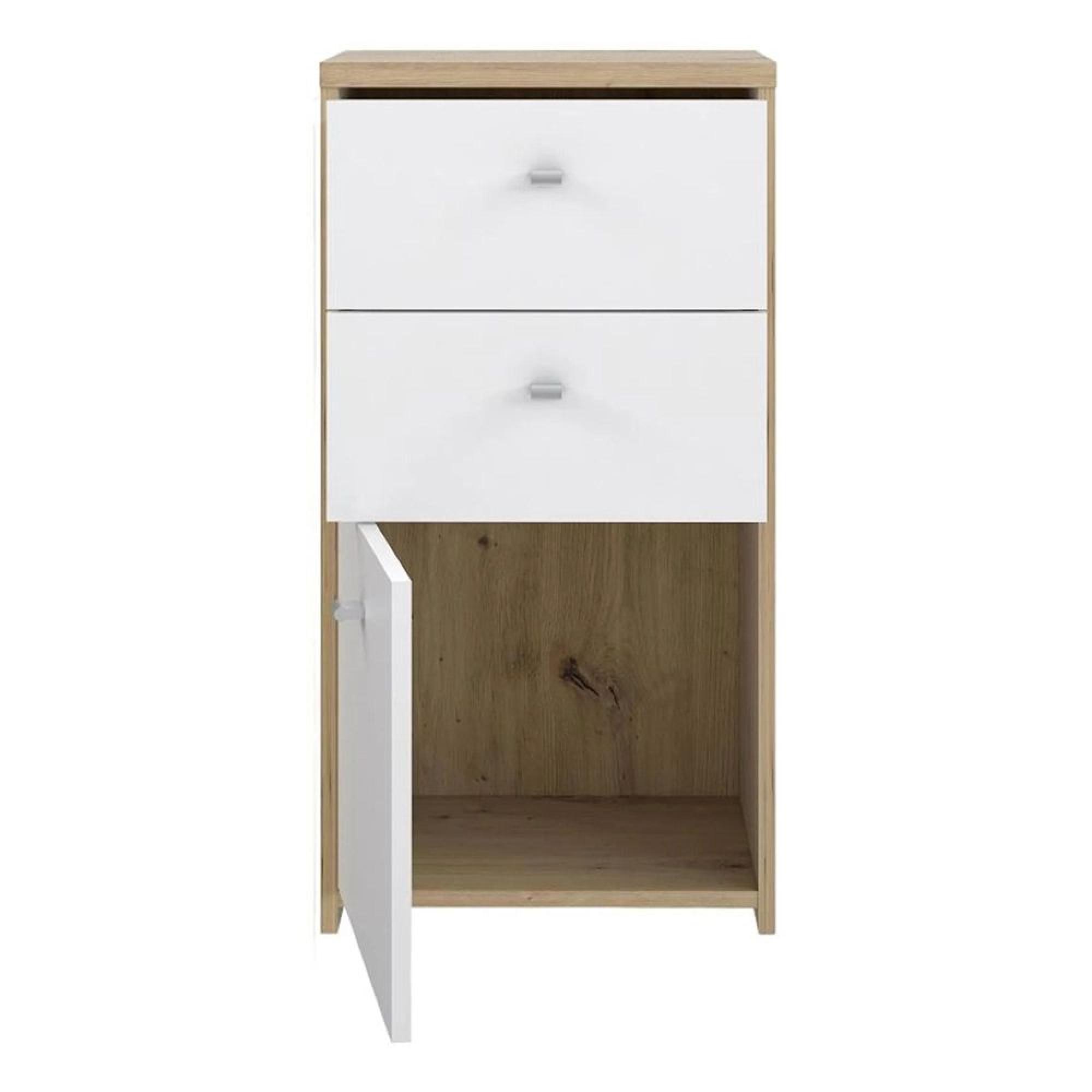 Best Cabinet - 1 Door - 2 Drawer - Oak and White