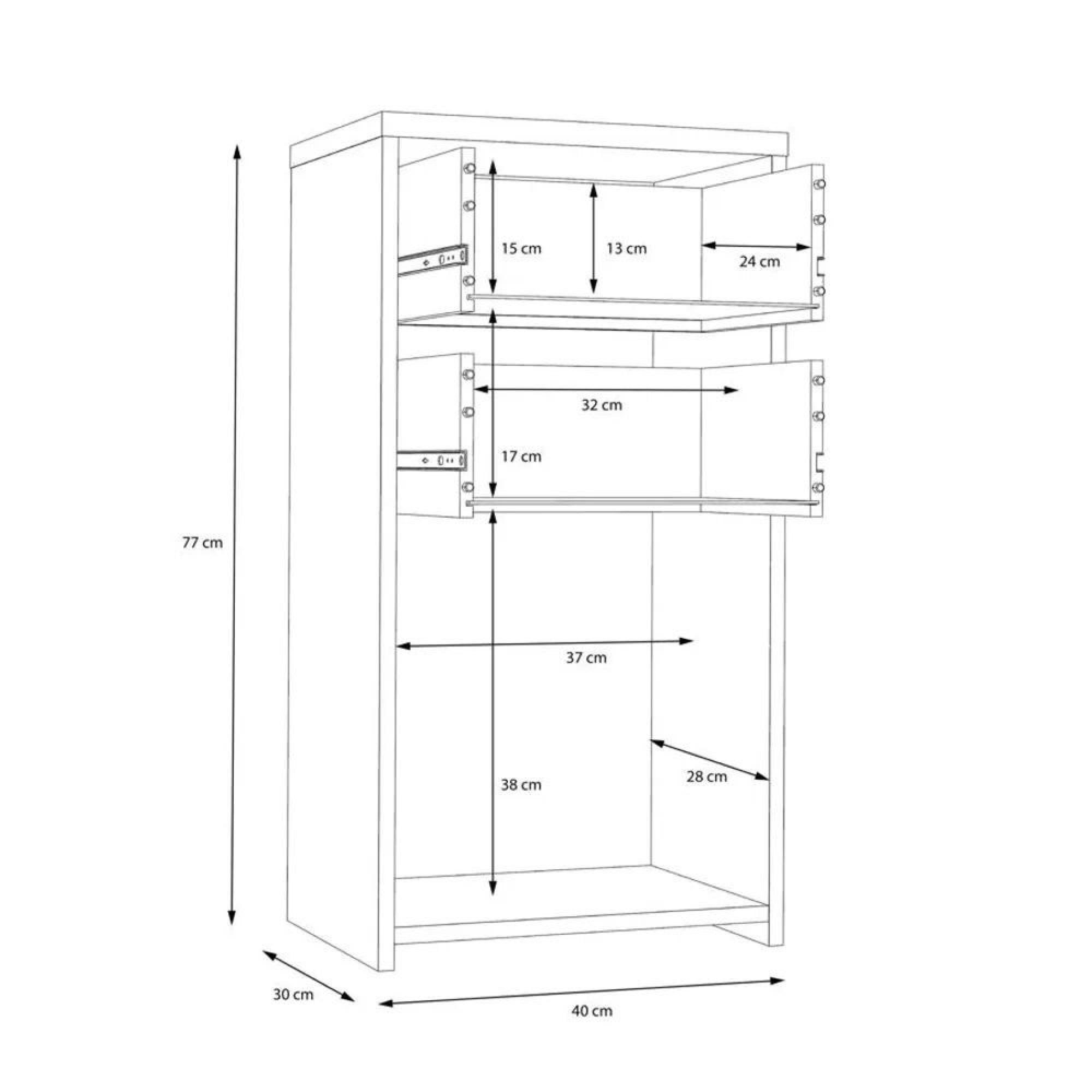 Best Cabinet - 1 Door - 2 Drawer - Oak and White