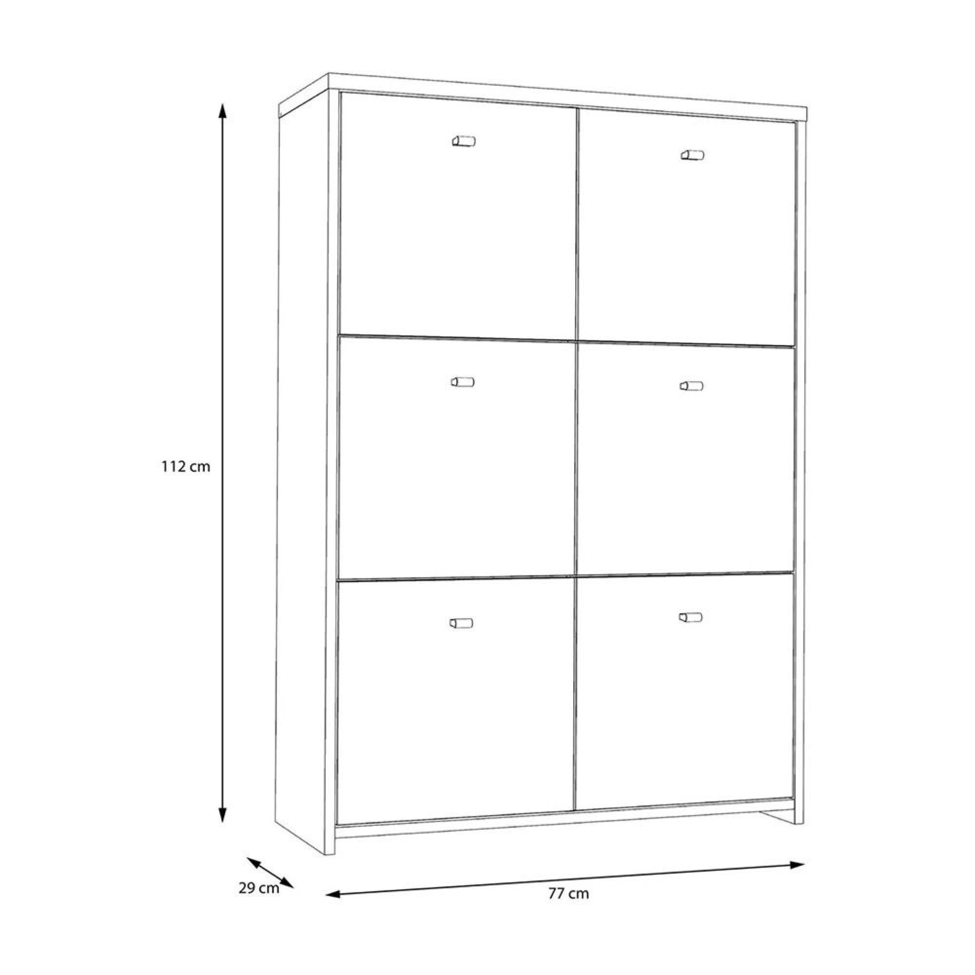 Best Hall Cabinet - 6 Door - Grey Concrete and Vintage Wood