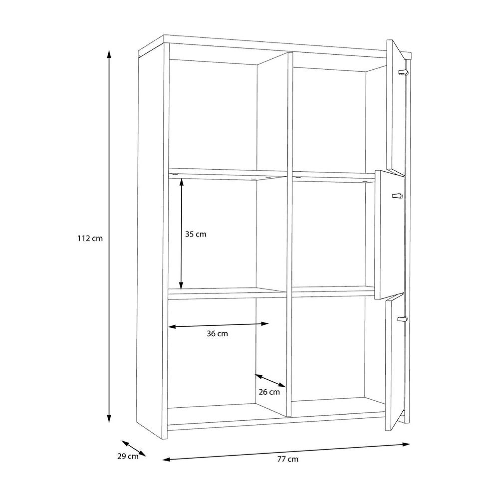Best Hall Cabinet - 6 Door - Grey Concrete and Vintage Wood
