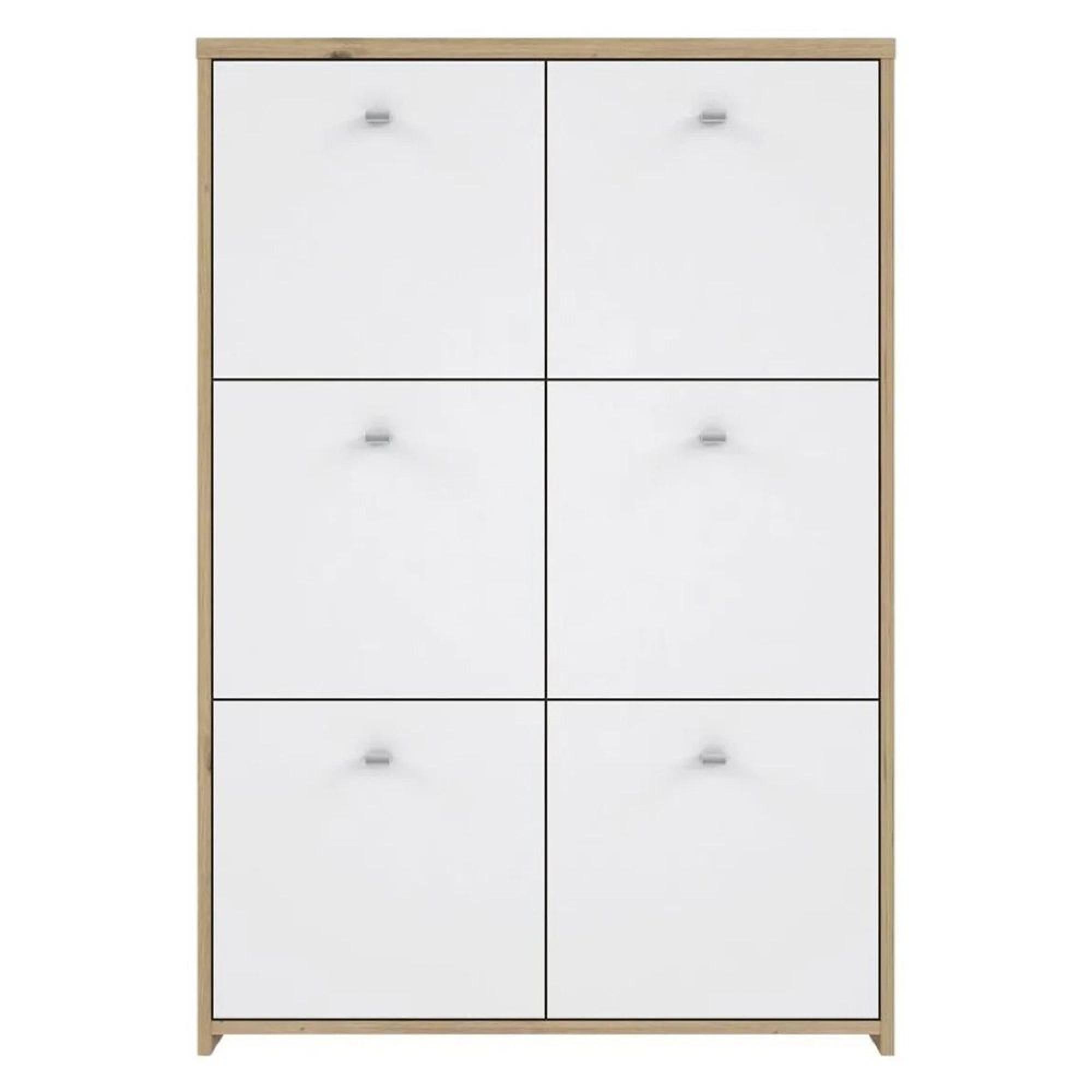 Best Hall Cabinet - 6 Door - Oak and White