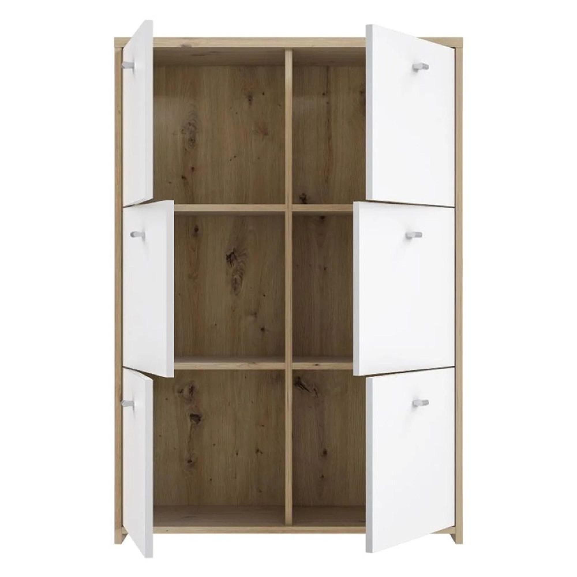 Best Hall Cabinet - 6 Door - Oak and White
