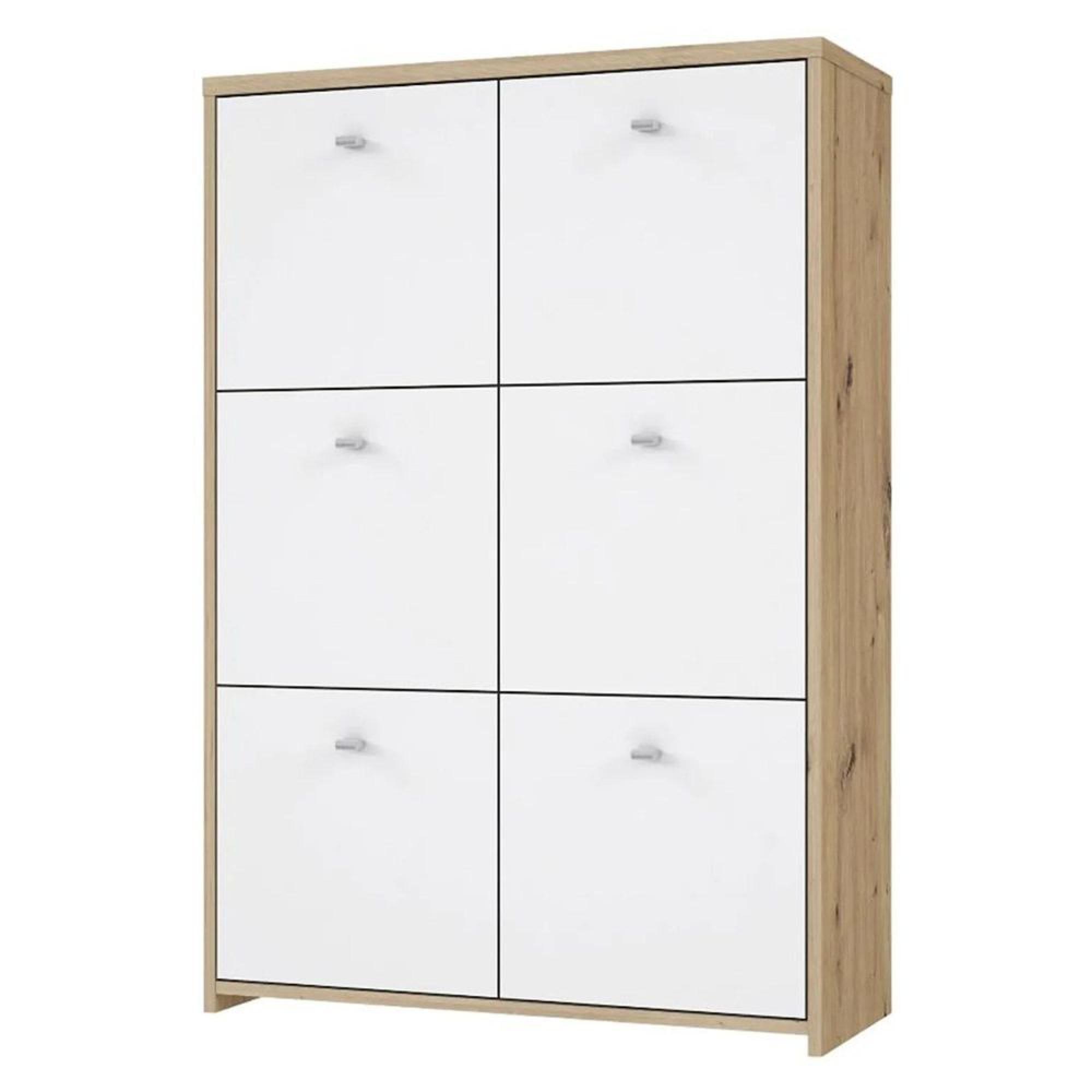 Best Hall Cabinet - 6 Door - Oak and White