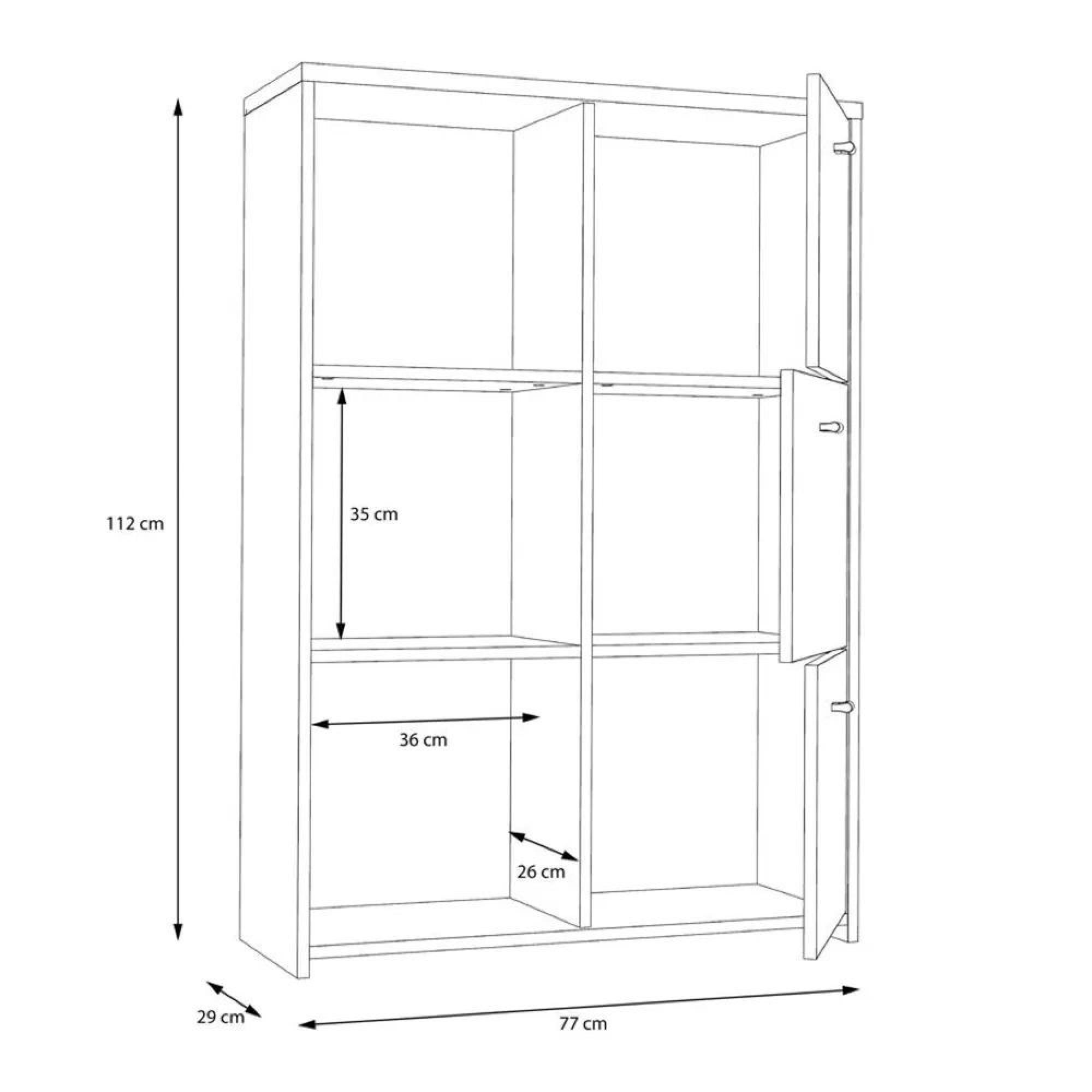 Best Hall Cabinet - 6 Door - Oak and White