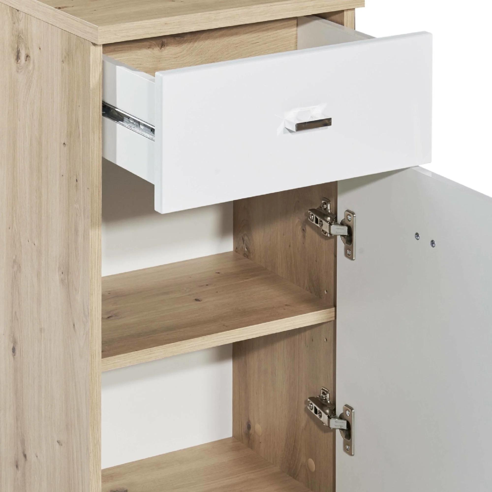 Pool White Gloss Storage Cabinet - 1 Door