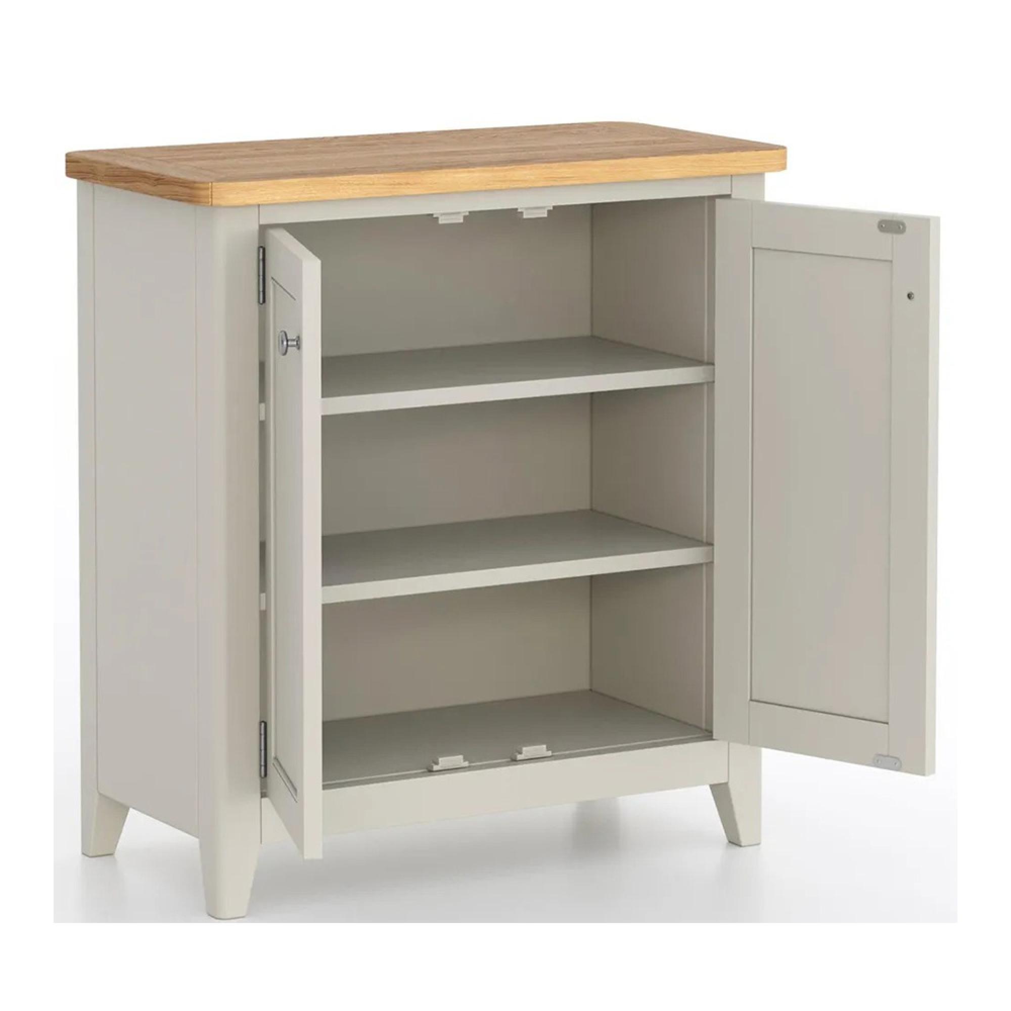 Arden Grey Painted Compact 2 Door Storage Cabinet
