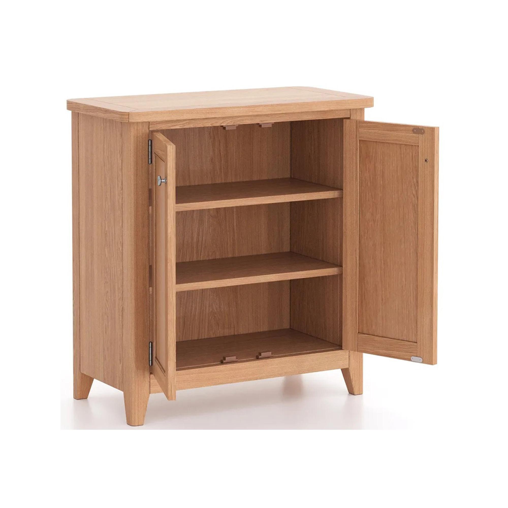 Arden Oak Compact 2 Door Storage Cabinet