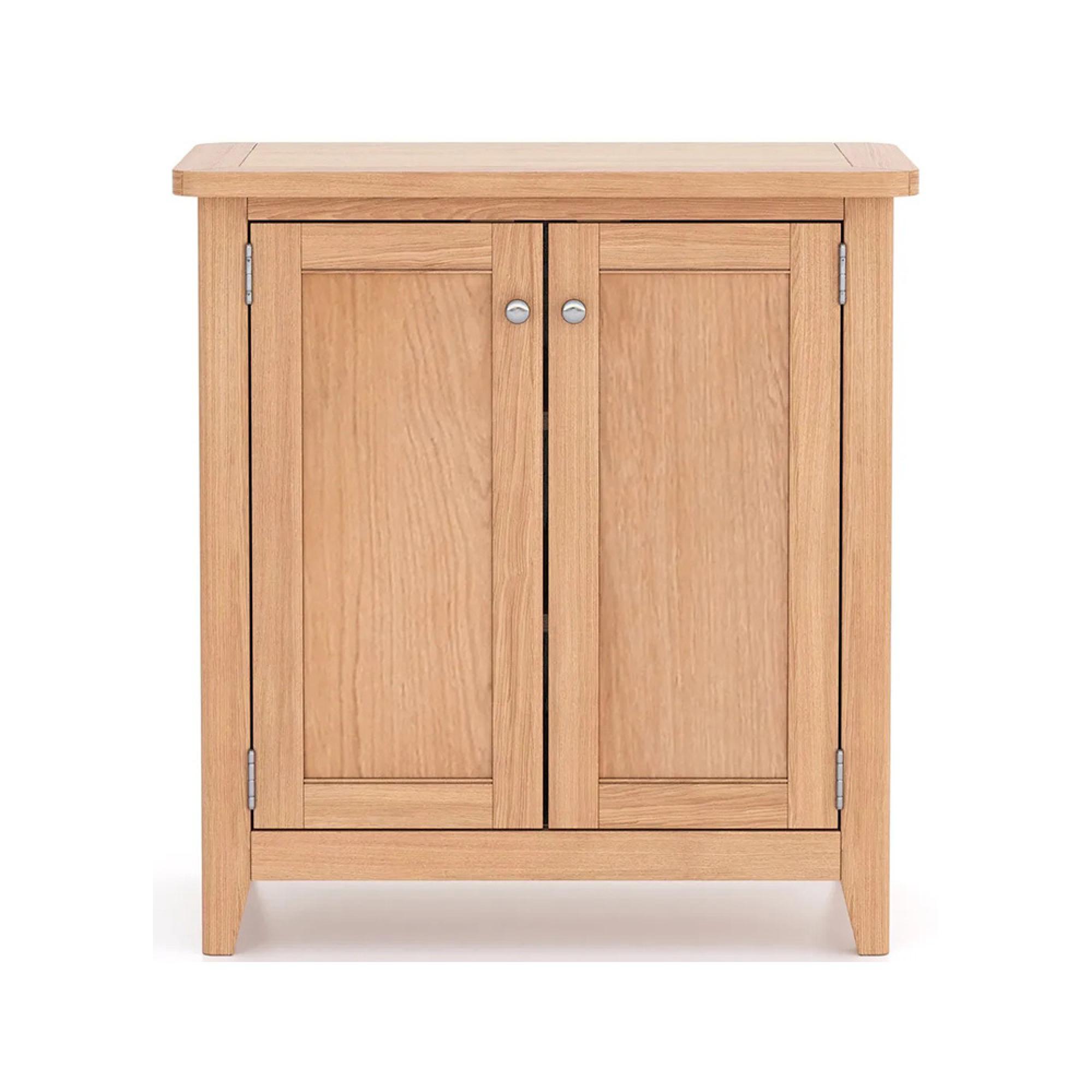 Arden Oak Compact 2 Door Storage Cabinet