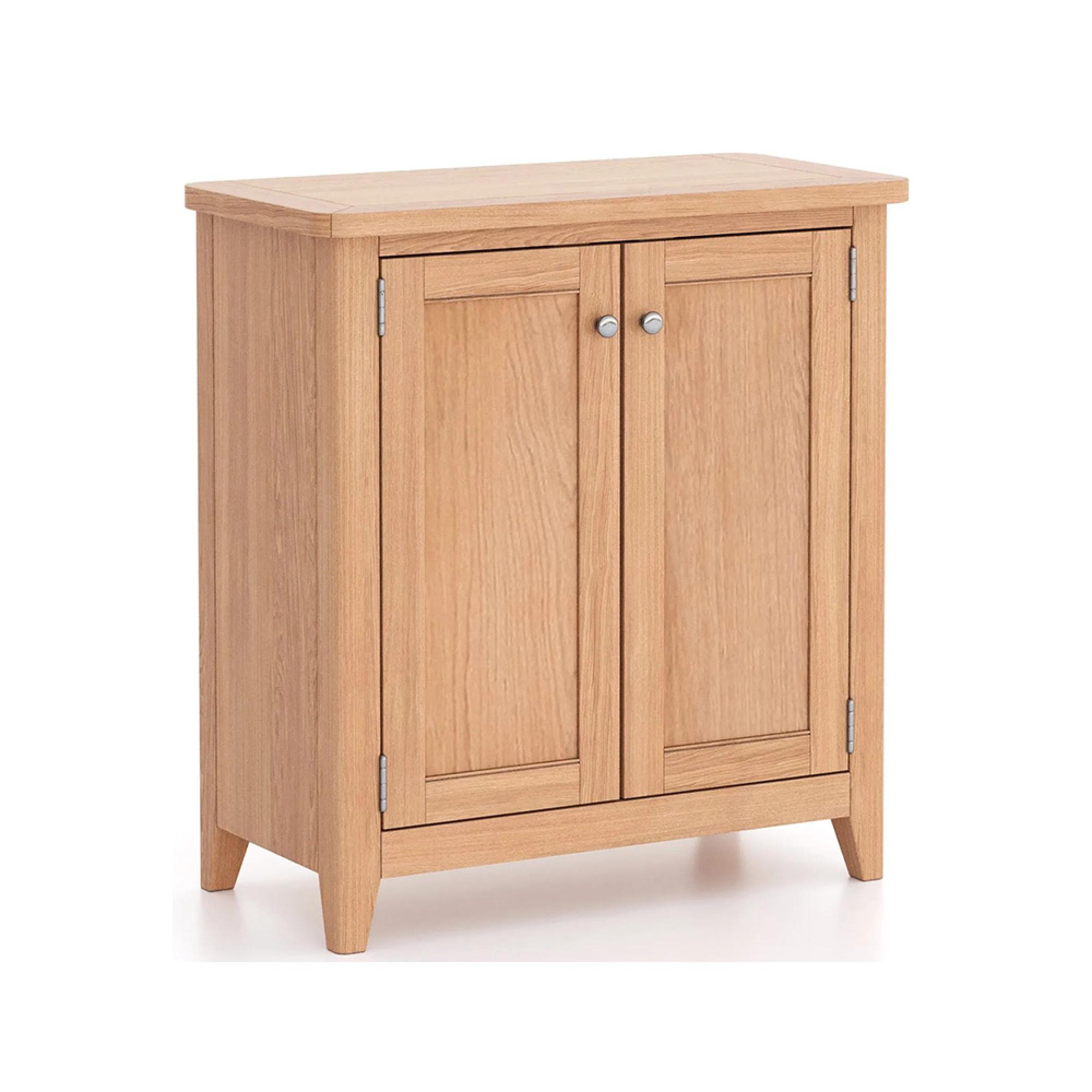 Arden Oak Compact 2 Door Storage Cabinet