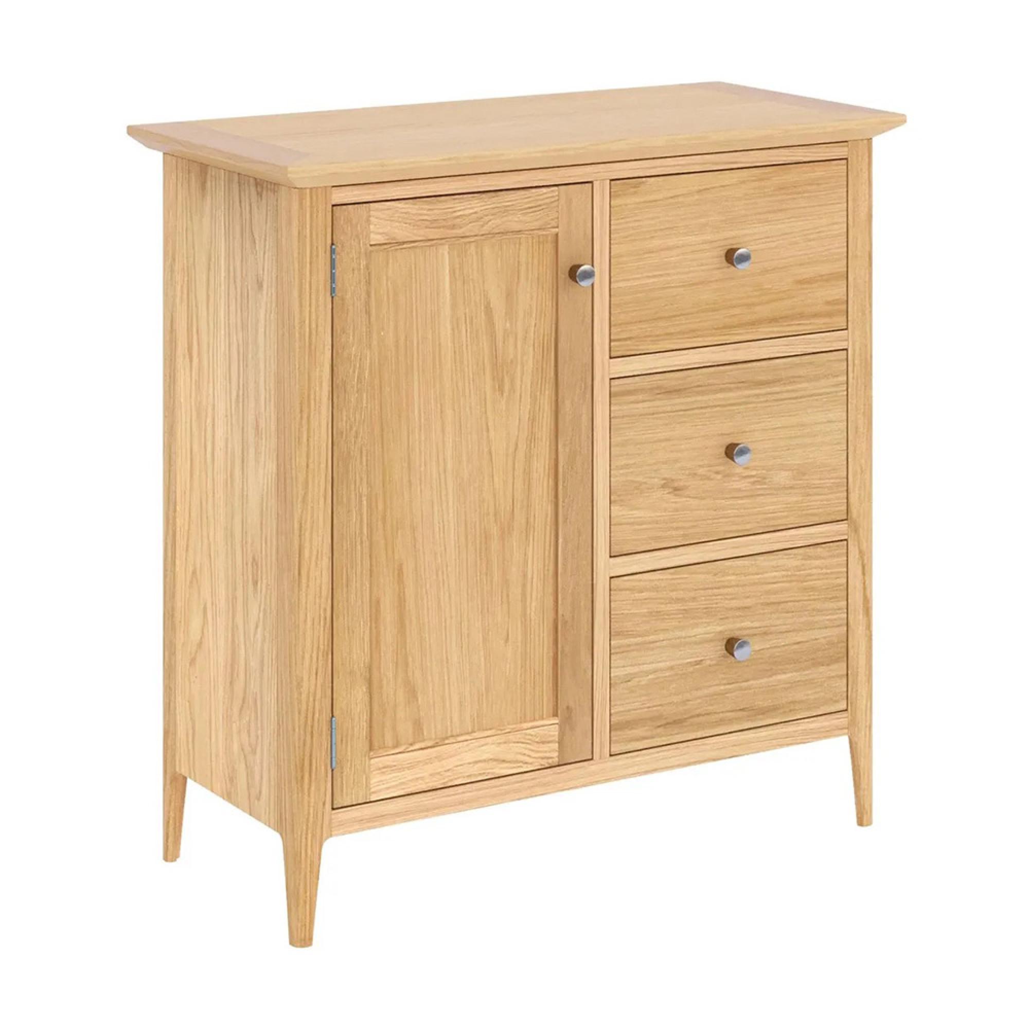 Selene Oak 1 Door 3 Drawer Hall Cabinet