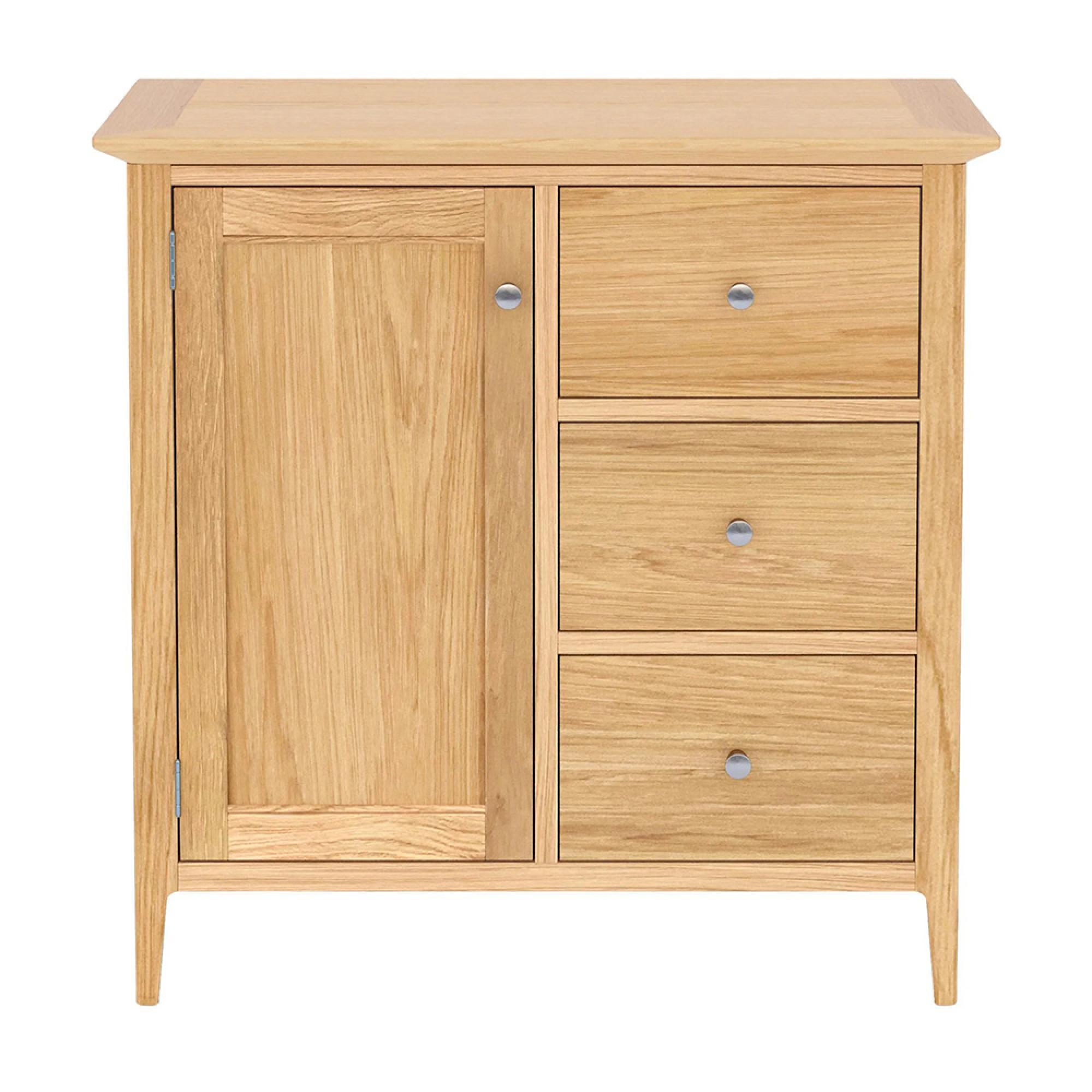 Selene Oak 1 Door 3 Drawer Hall Cabinet